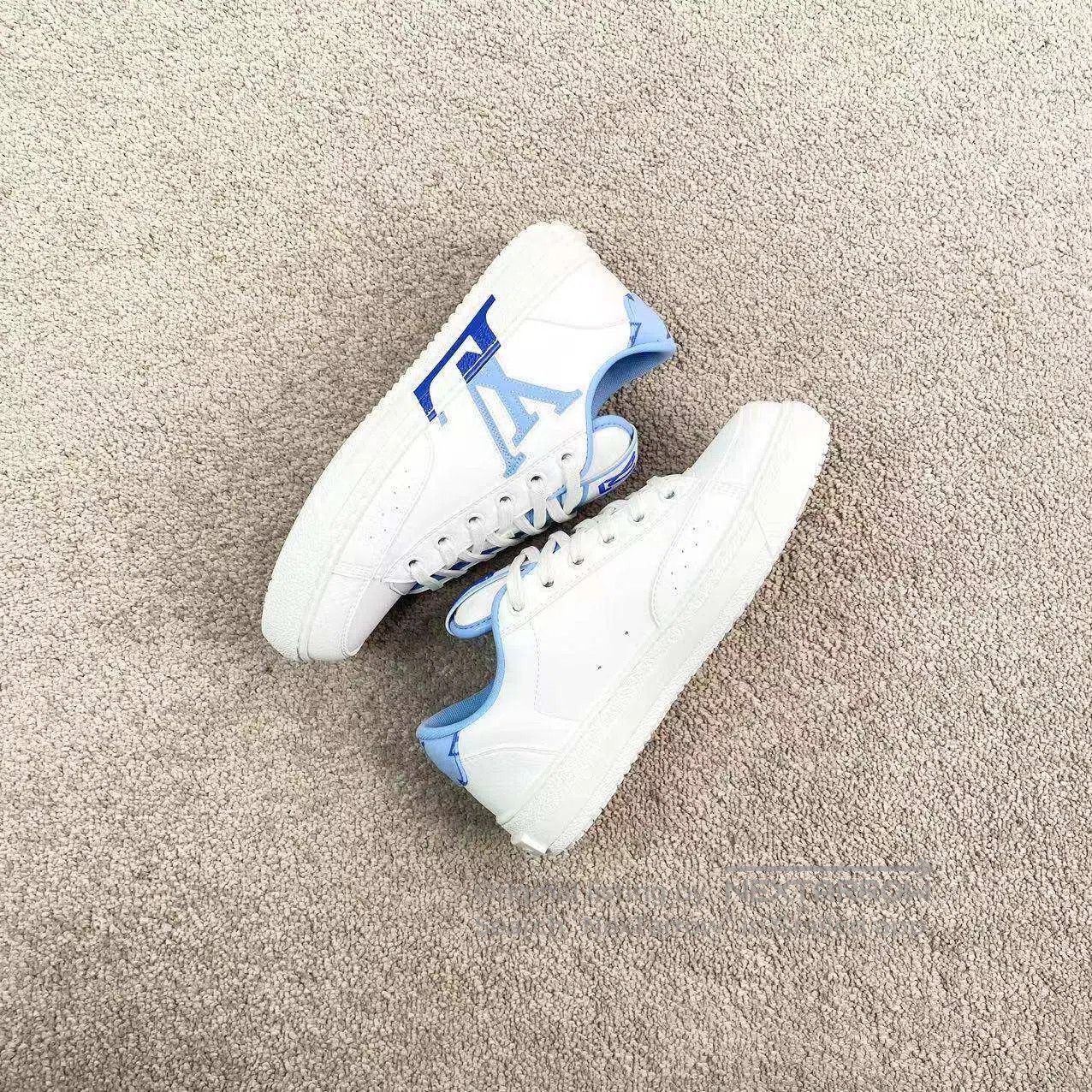 Louis Vuitton Louis Vuitton White and blue side logo board shoes| Size US 4.5 / IT 34.5 - 4 Thumbnail