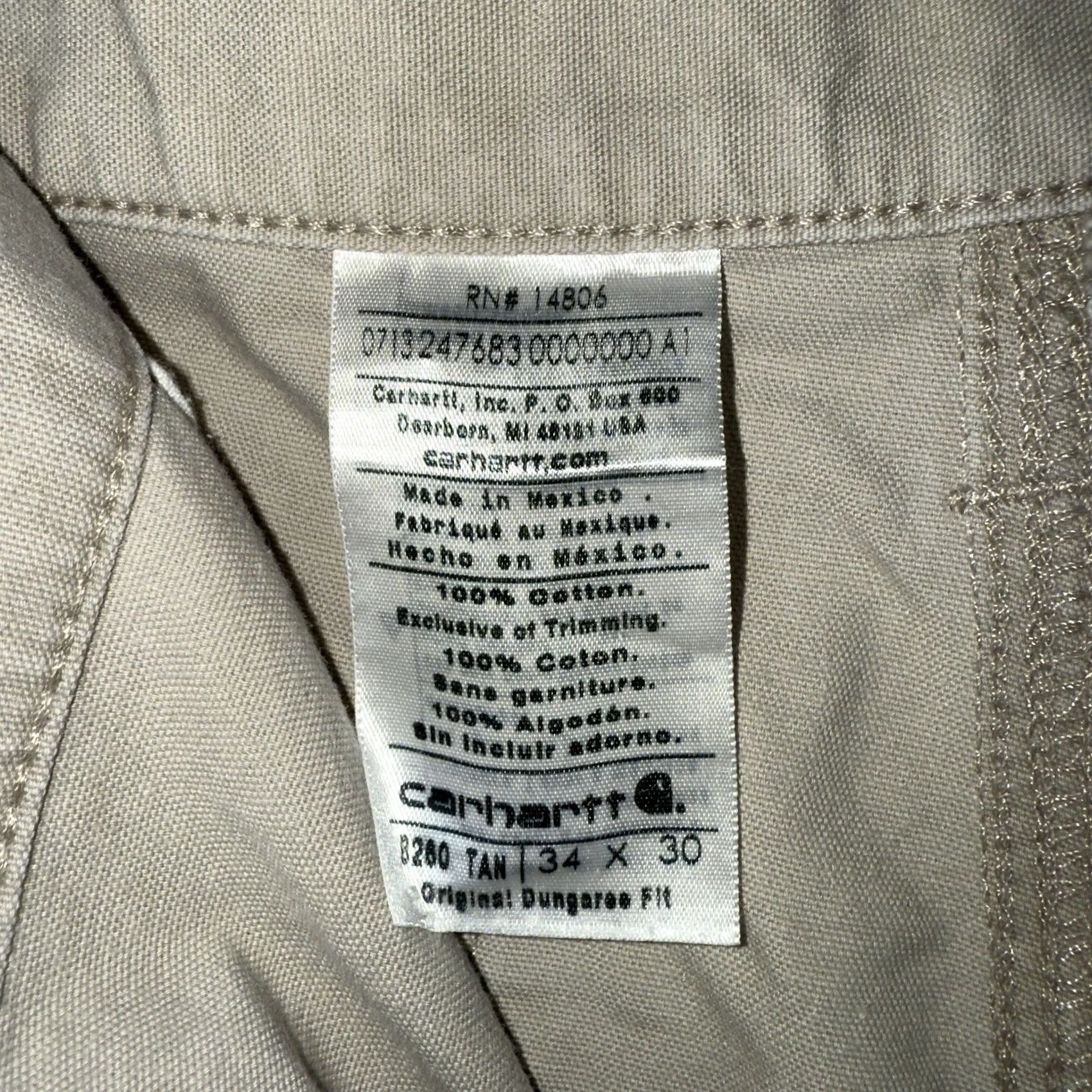 Carhartt Carhartt Cargo Pants Mens Size 34x30 Beige 100% Cotton Size US 34 / EU 50 - 4 Thumbnail