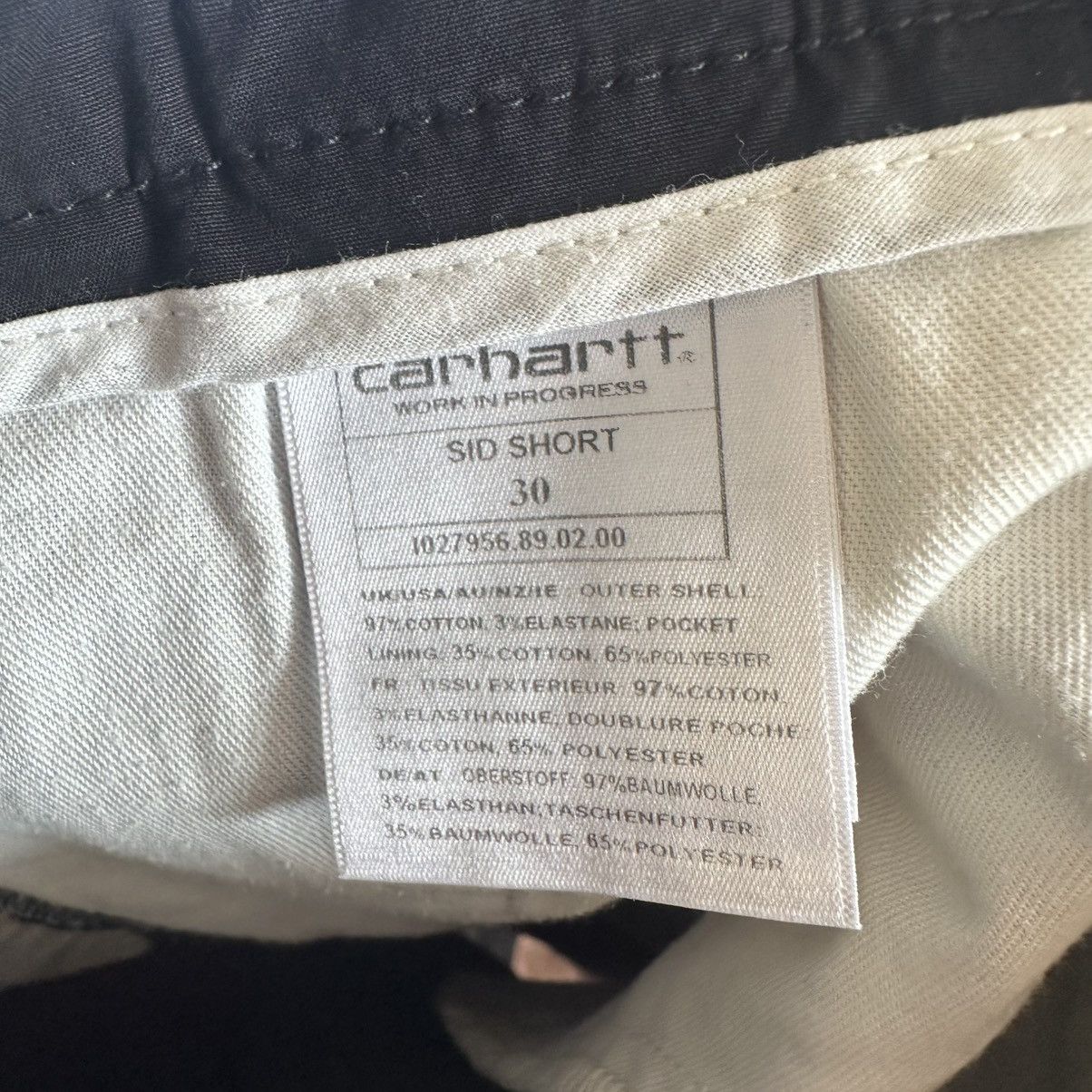 Carhartt Wip CARHARTT WIP MENS SID SHORTS Black Slim Fit Size US 30 / EU 46 - 6 Thumbnail
