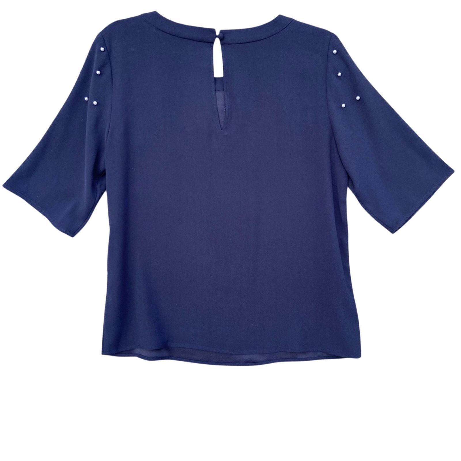 Ann Taylor NWT New Ann Taylor Womens Small Accent Short Sleeve Blouse Size S / US 4 / IT 40 - 2 Thumbnail