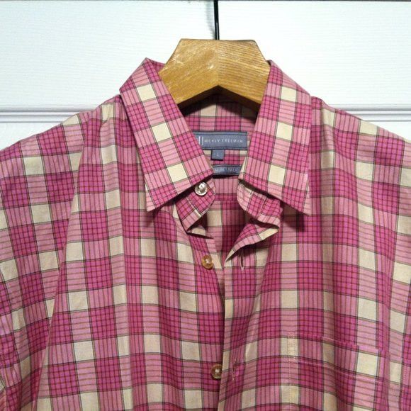 Hickey Freeman HICKEY FREEMAN MENS PINK COTTON CASUAL SHIRT SIZE: L Size US L / EU 52-54 / 3 - 2 Thumbnail