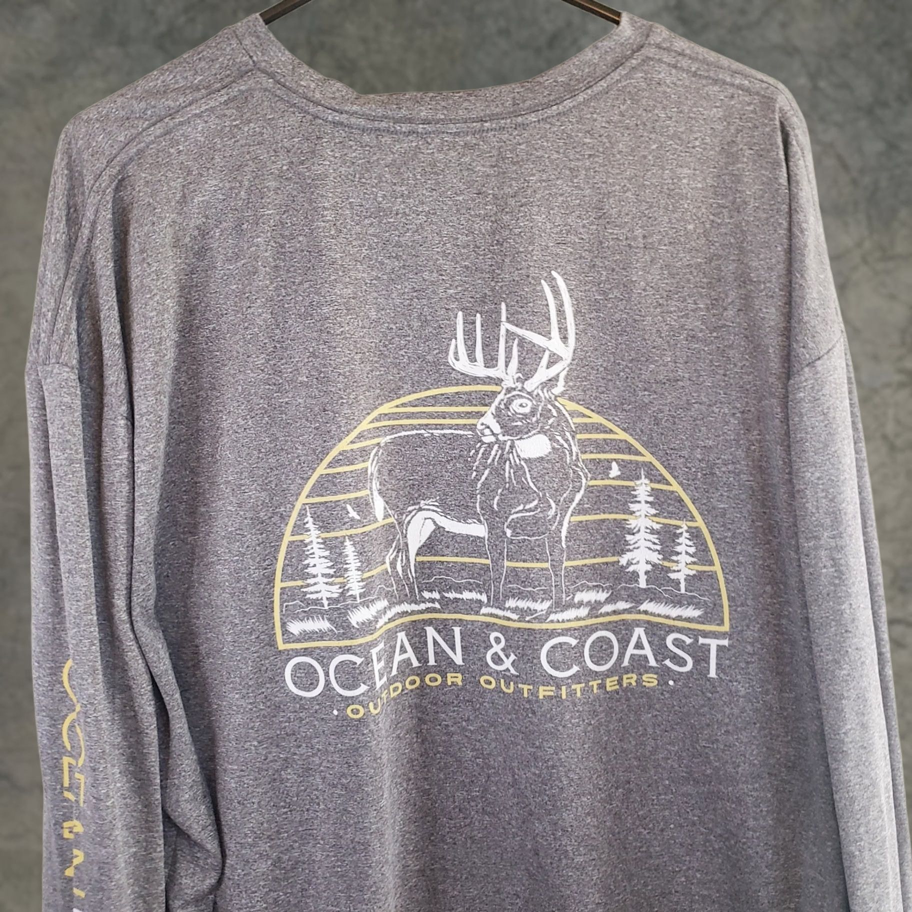 Vintage Ocean Coast Mens Long Sleeve Shirt Sun Block Casual Fish XXL Big Buck Graphic Size US XXL / EU 58 / 5 - 1 Thumbnail