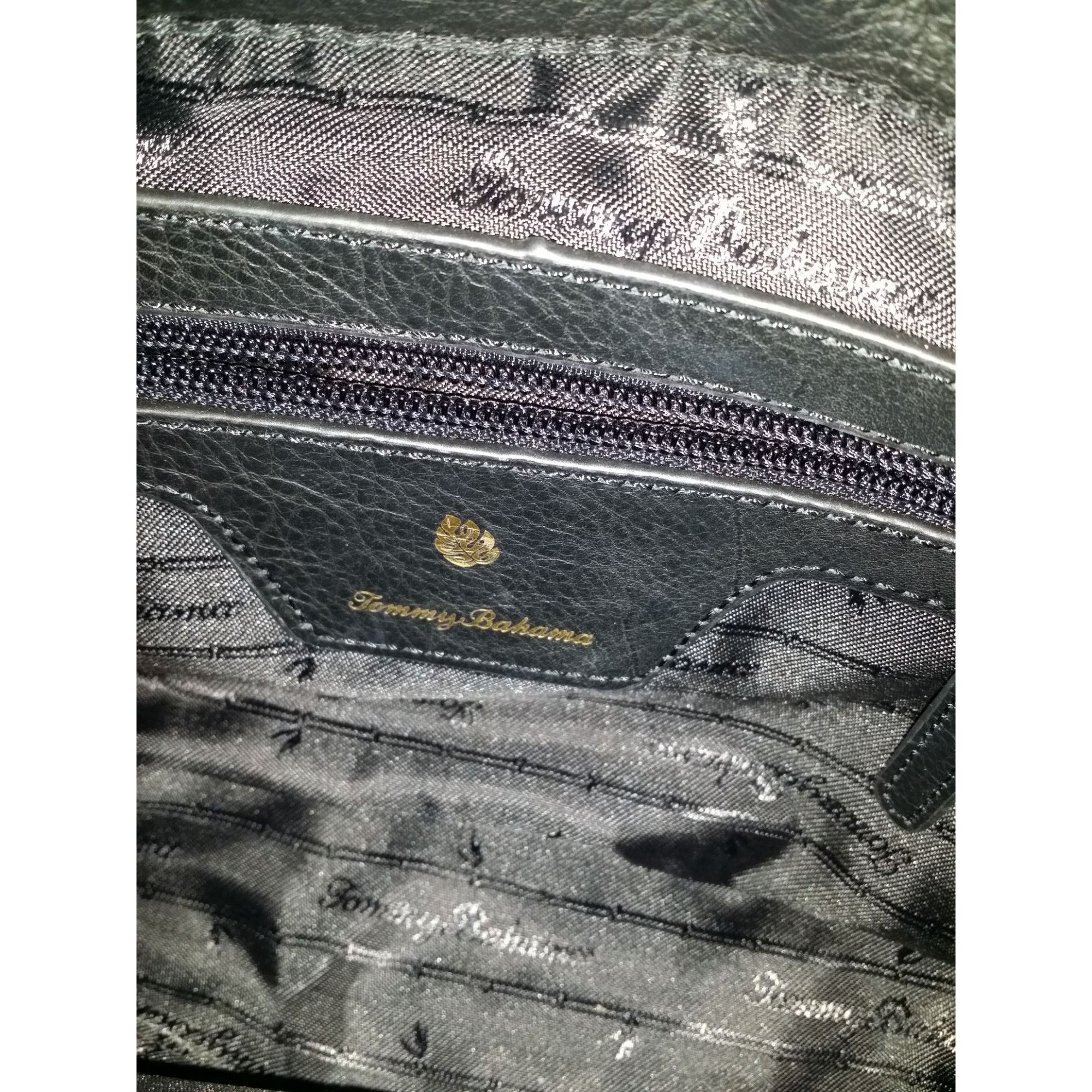 Tommy Bahama Tommy Bahama Crossbody Bag Black Leather Embroidered Gold To Size ONE SIZE - 12 Thumbnail