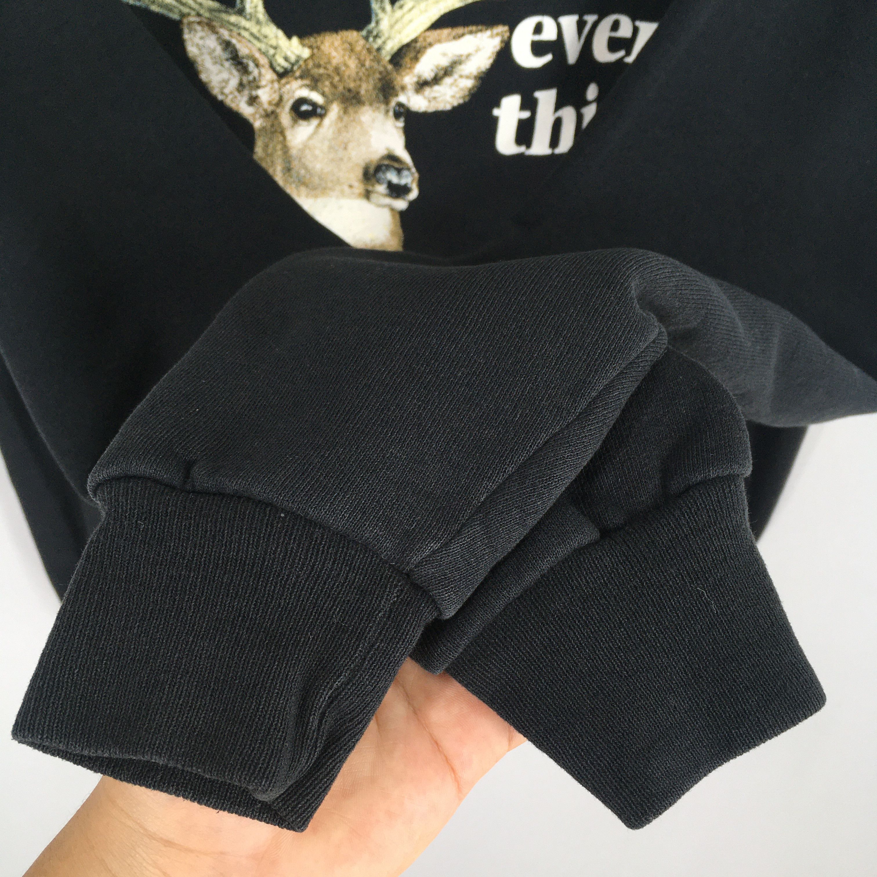 Habitat × Jerzees × Vintage Vintage Deer Animal White-Tailed Black Sweatshirt XLarge Size US XL / EU 56 / 4 - 4 Thumbnail