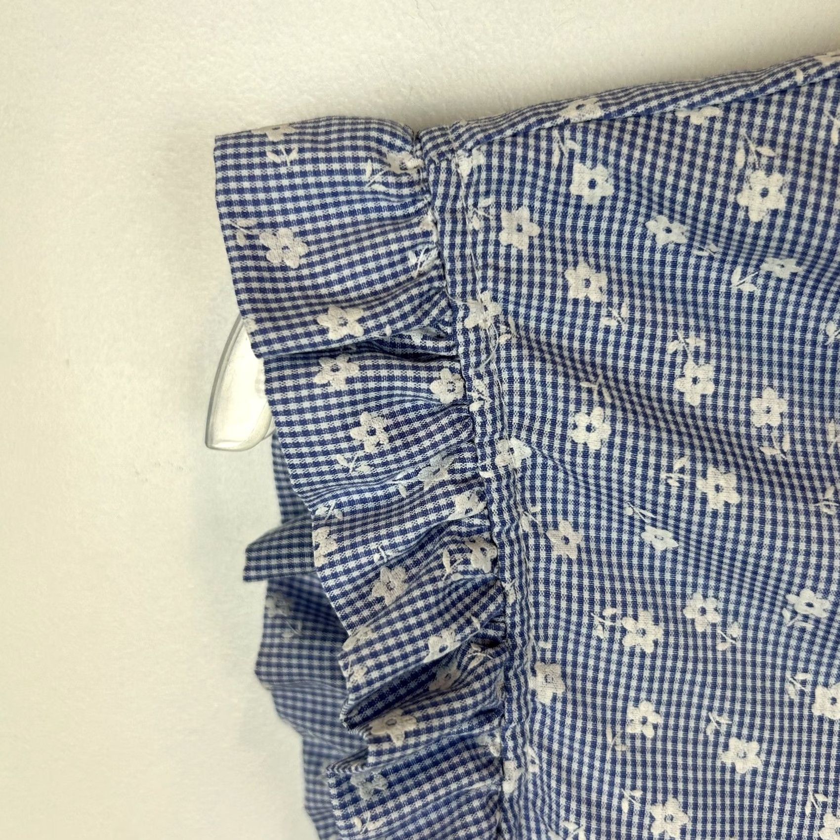 Vintage Love Notes Milkmaid Top Womens M Sleeveless Button-Up Floral Blue Shirt Size M / US 6-8 / IT 42-44 - 5 Thumbnail
