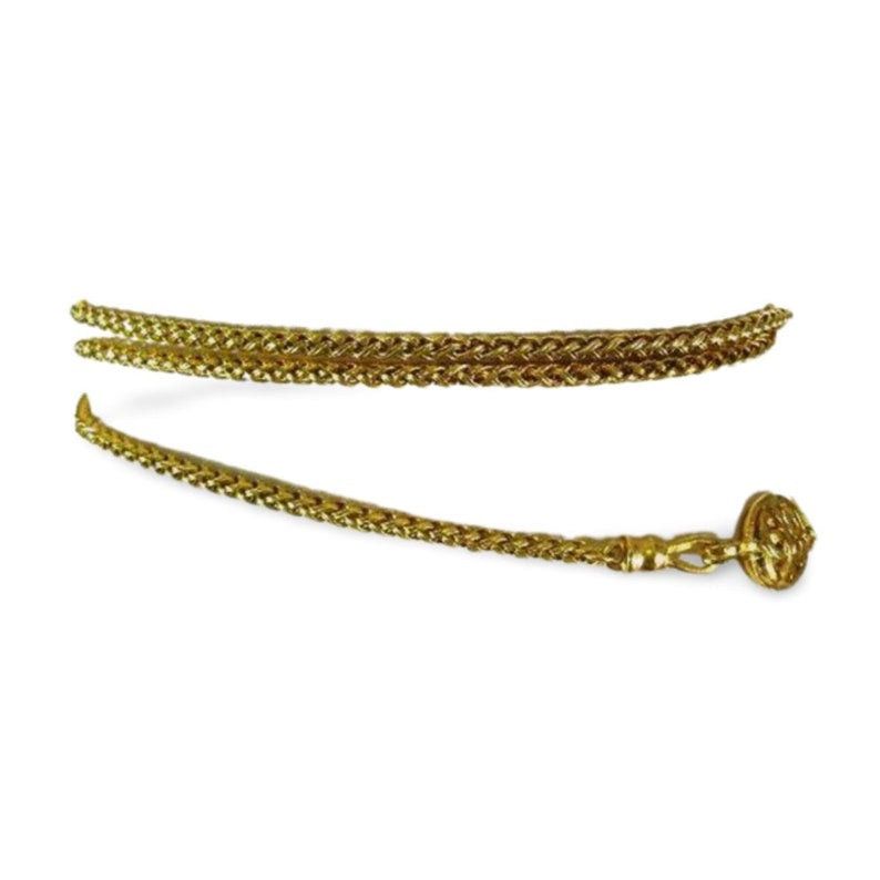 image of Chanel Vintage Golden Chain Long Chain Belt, Necklace With Arabesque Cc Mark Motif, Women's