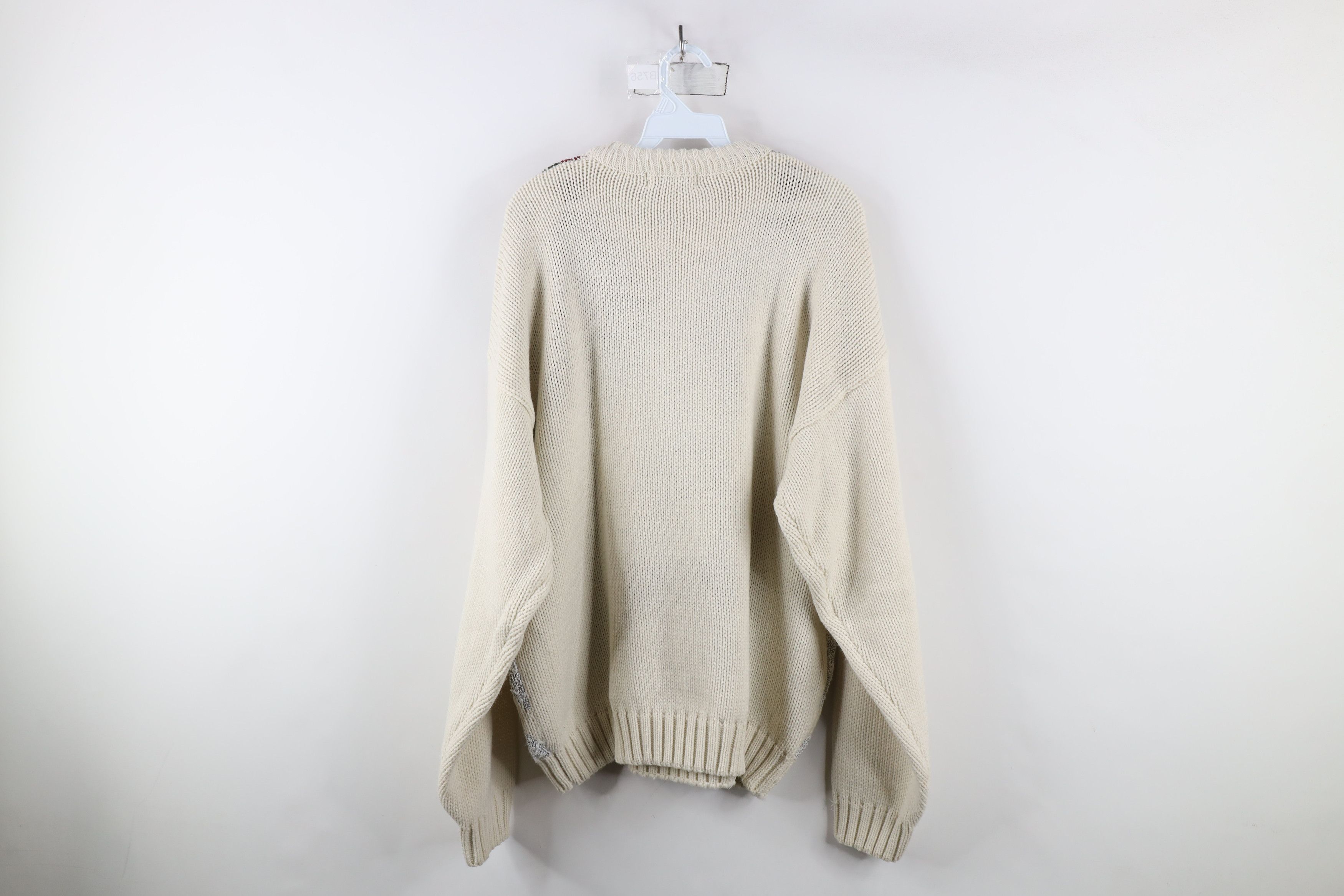 Vintage Vintage 90s Streetwear Diamond Chunky Knit Dad Sweater Size US XL / EU 56 / 4 - 10 Thumbnail
