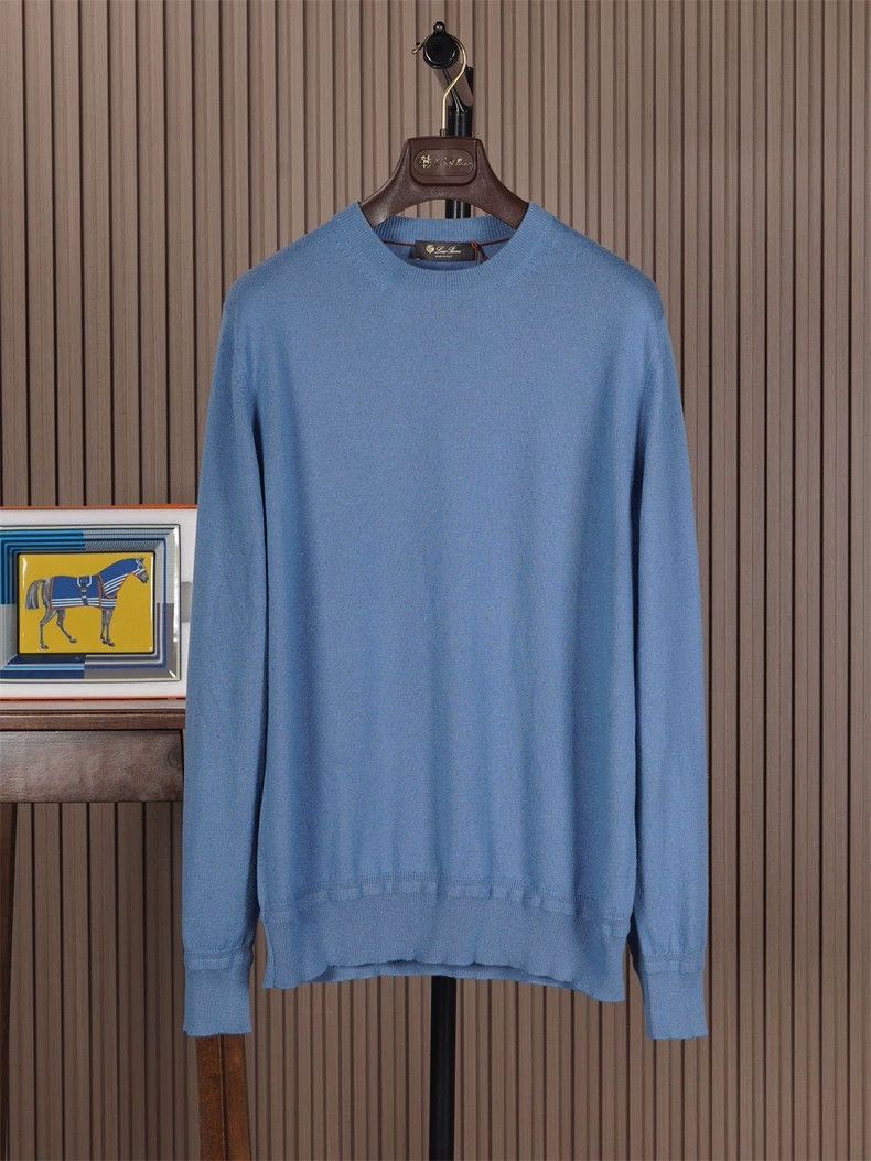 Loro Piana LORO PIANA Round collar long sleeve cashmere knit sweater Size US L / EU 52-54 / 3 - 1 Thumbnail
