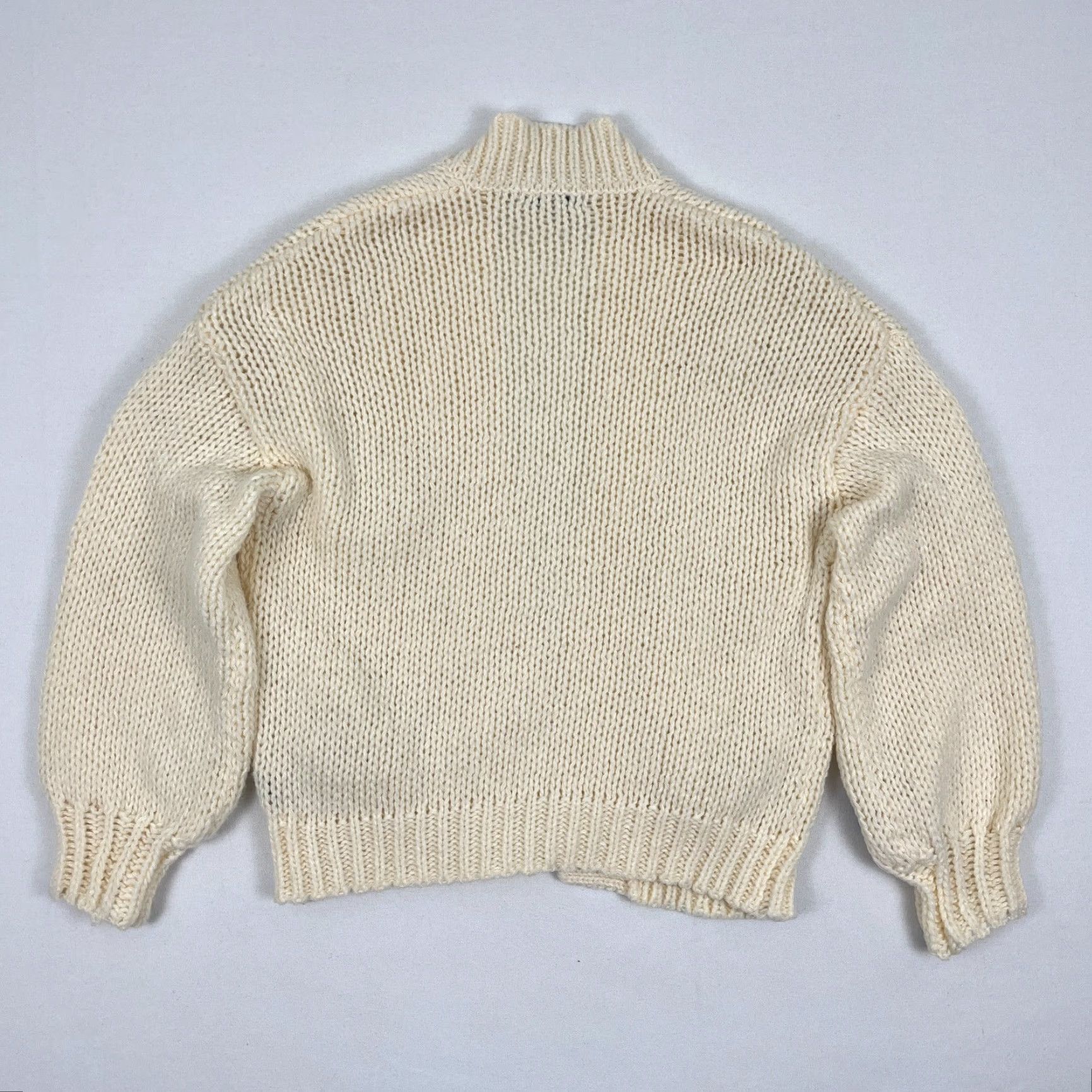 Anthropologie VINTAGE Anthropologie x Duchamp Cardigan Sweater Womens OS 3D Chunky Fruit Cream Novelty Size ONE SIZE - 8 Thumbnail