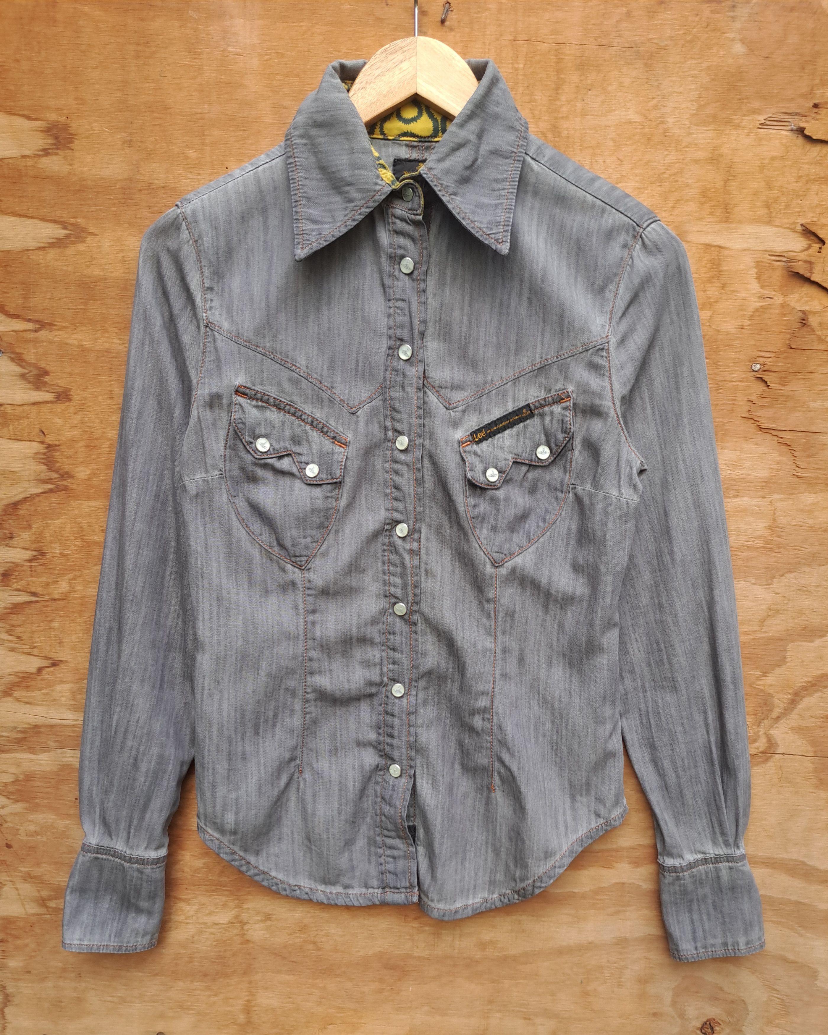 image of Lee x Vivienne Westwood Rider Pocket Blouse Slim Fit in Grey, Women's (Size Small)