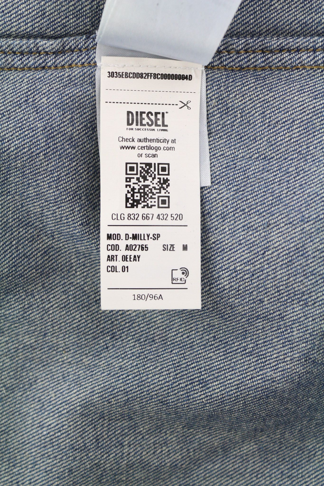 Diesel D-MILLY-SP M Denim Blue Spread Snap 40503 Size US M / EU 48-50 / 2 - 11 Thumbnail