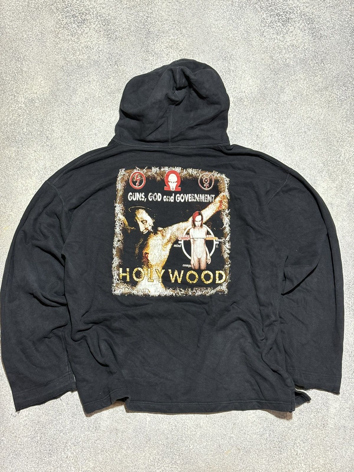 Band Tees × Marilyn Manson × Vintage Marilyn Manson Vintage 90s Band Hoodie Sweatshirt Rare Retro Size US XL / EU 56 / 4 - 2 Thumbnail