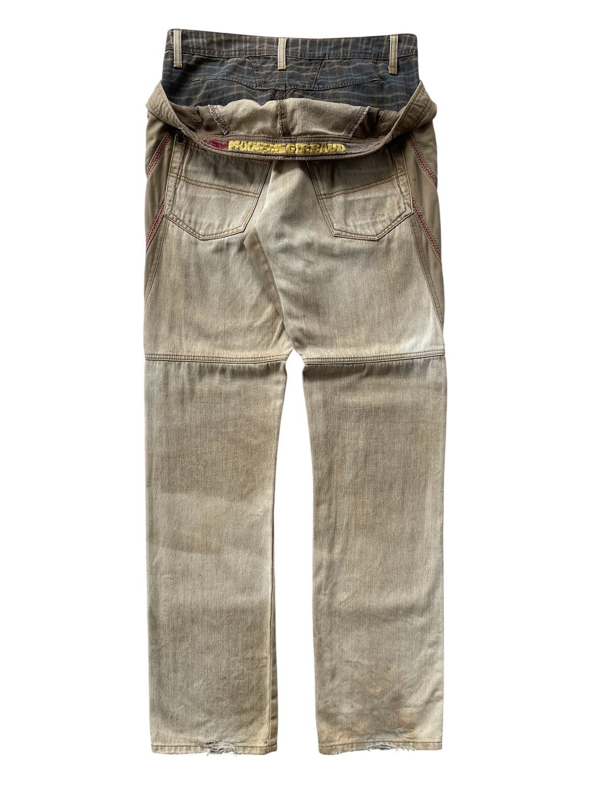 Who Decides War 2000s Marithe Francois Girbaud - Double Waist Beige Washed Size US 32 / EU 48 - 1 Thumbnail