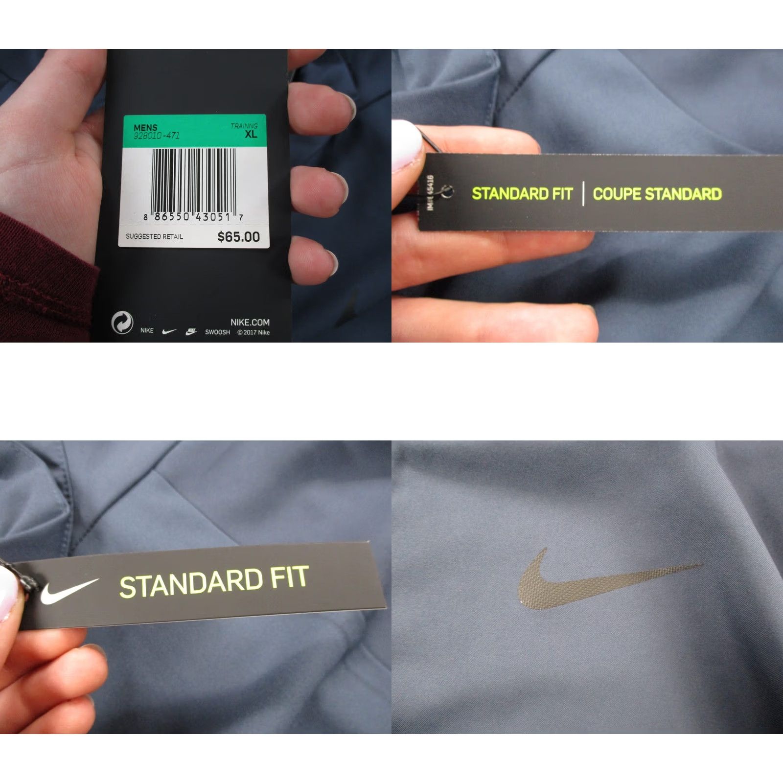 Nike Nike Jacket Mens XL Blue Dri Fit Full Zip Windbreaker Pockets Logo Athletic Regular Size Type Jacket 928010 NEW Size US XL / EU 56 / 4 - 8 Thumbnail