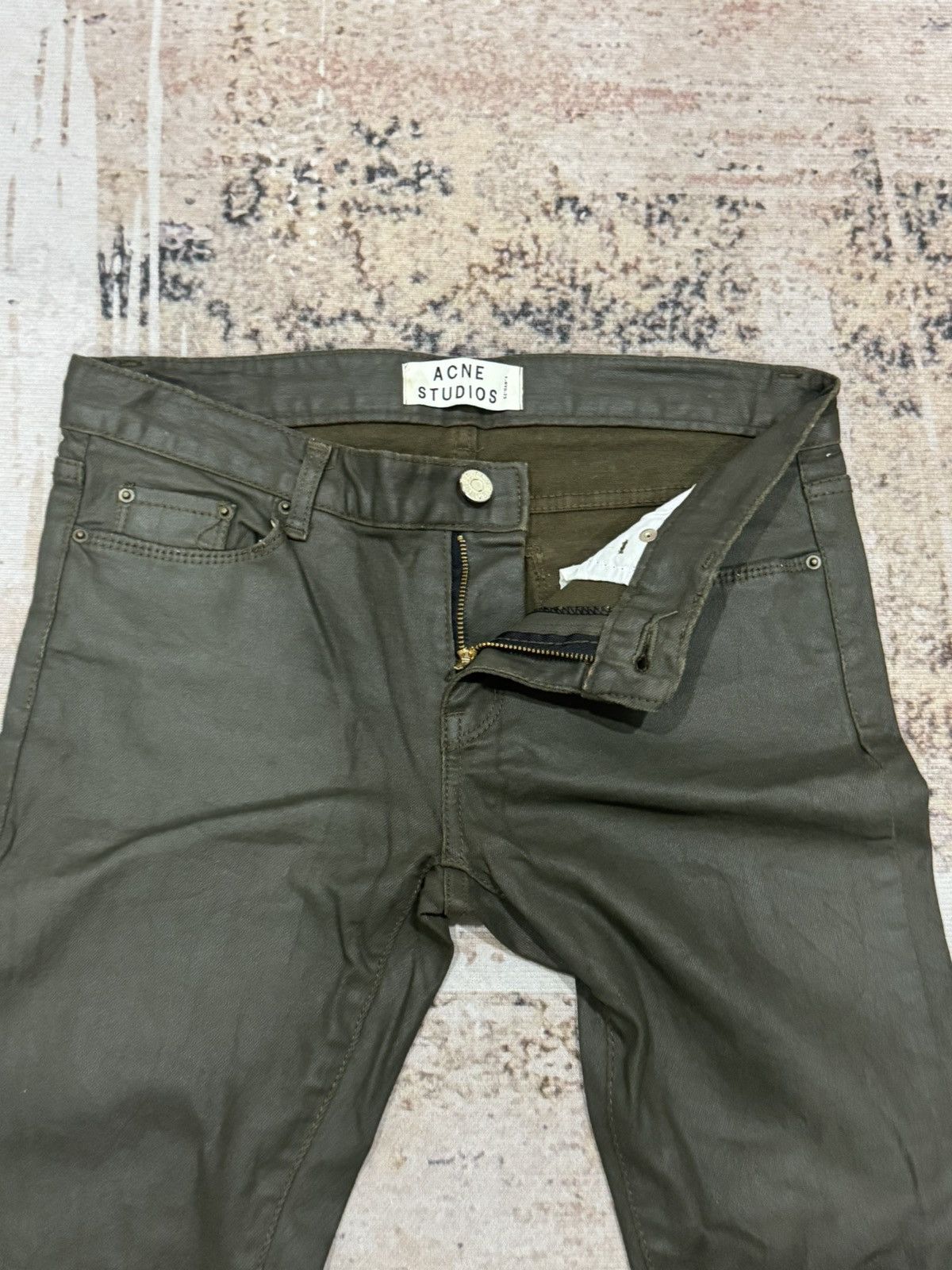 Acne Studios ACNE studio - skinny wax military green jeans Size 30" / US 8 / IT 44 - 14 Thumbnail