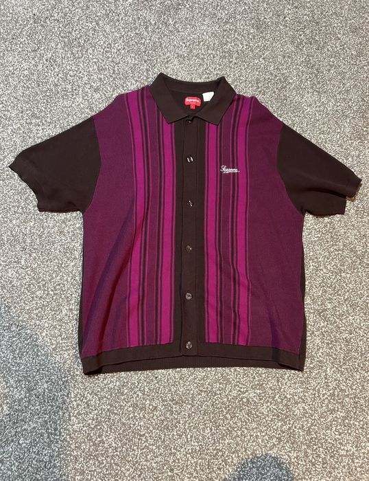 Supreme Supreme stripe button up polo | Grailed