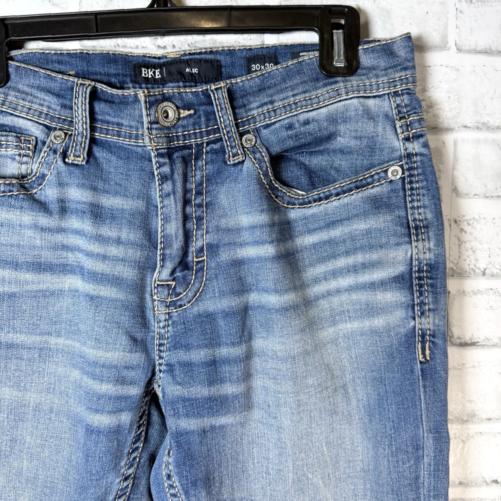 BKE BKE Alec Jeans Mens 30x30 Blue Cotton Straight Casual Size US 30 / EU 46 - 2 Thumbnail