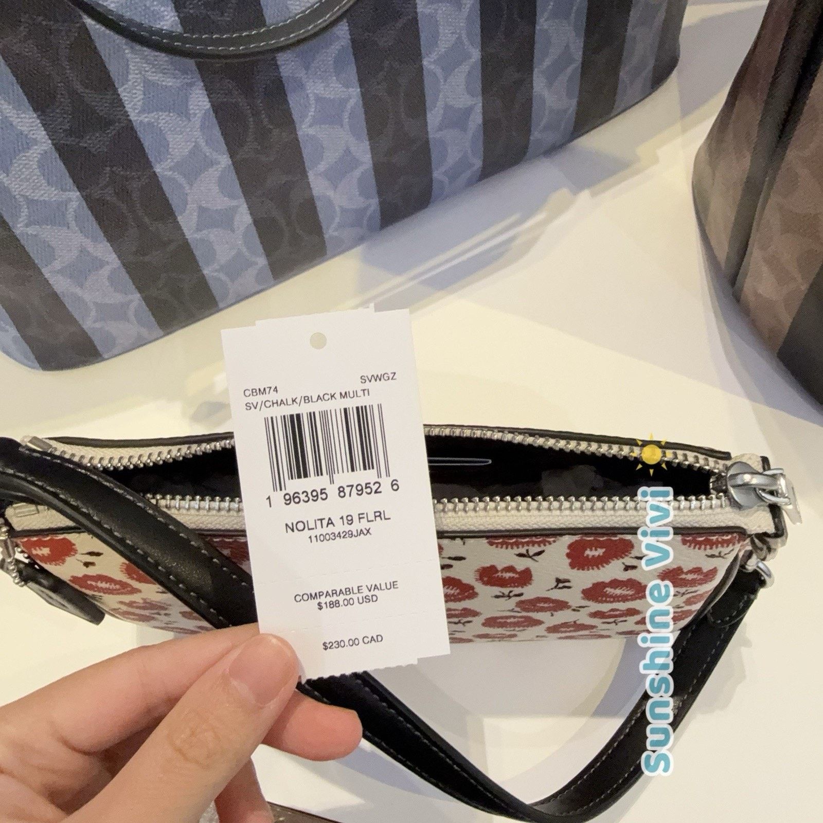 Coach NWT Coach Nolita 19 With Floral CBM74 Silver/Chalk/Black Size ONE SIZE - 5 Thumbnail