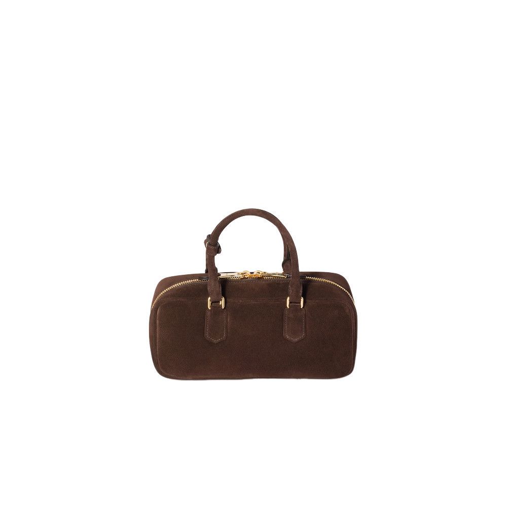 MIU MIU Arcadie Large $3700 Dark Brown Suede Top Handle Bag