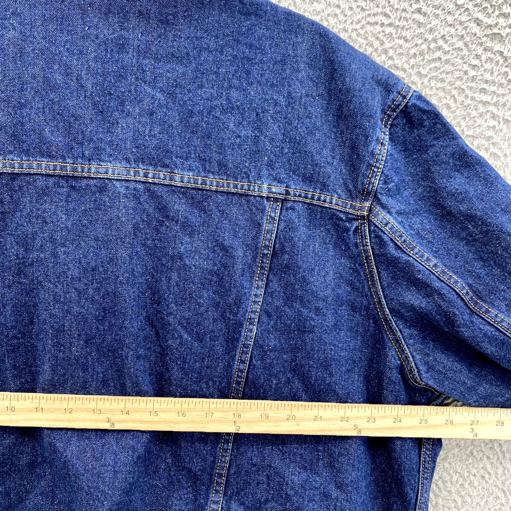Denime VINTAGE The Drop Jean Trucker Jacket Women's 3X Denim American 90's Western Minimalist Size 40" / US 18 - 6 Thumbnail