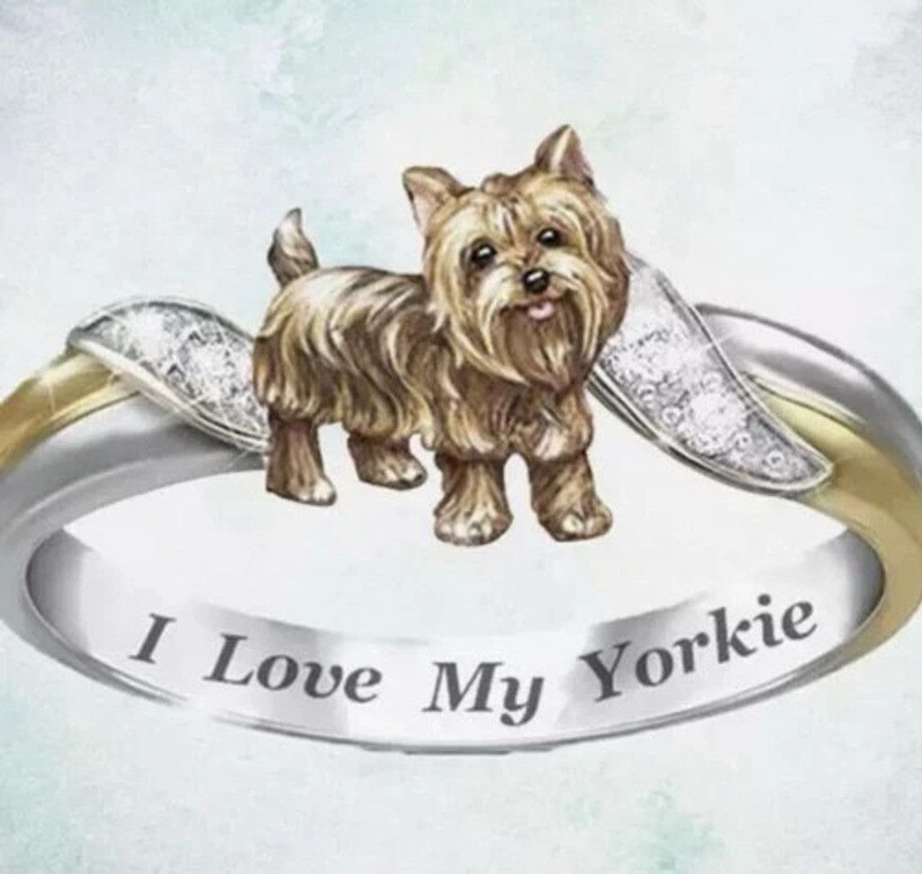 The Unbranded Brand NWT Yorkie Yorkshire Terrier Dog Rings Souvenir Size 10(3in) Size ONE SIZE - 1 Thumbnail