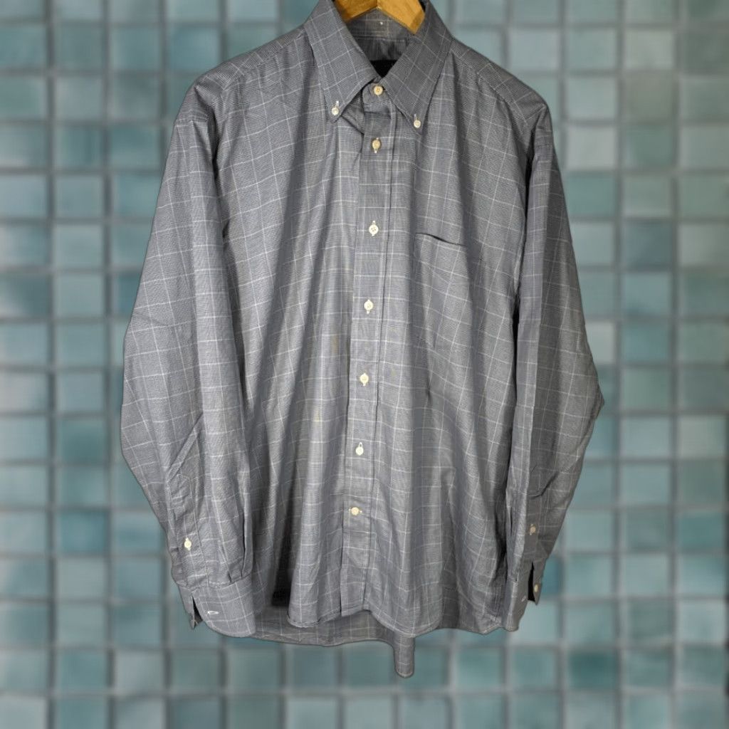 Canali Canali Shirt Mens Large Button Down Plaid Made in Italy Blue L Dress Shirt Mens Size US L / EU 52-54 / 3 - 1 Thumbnail