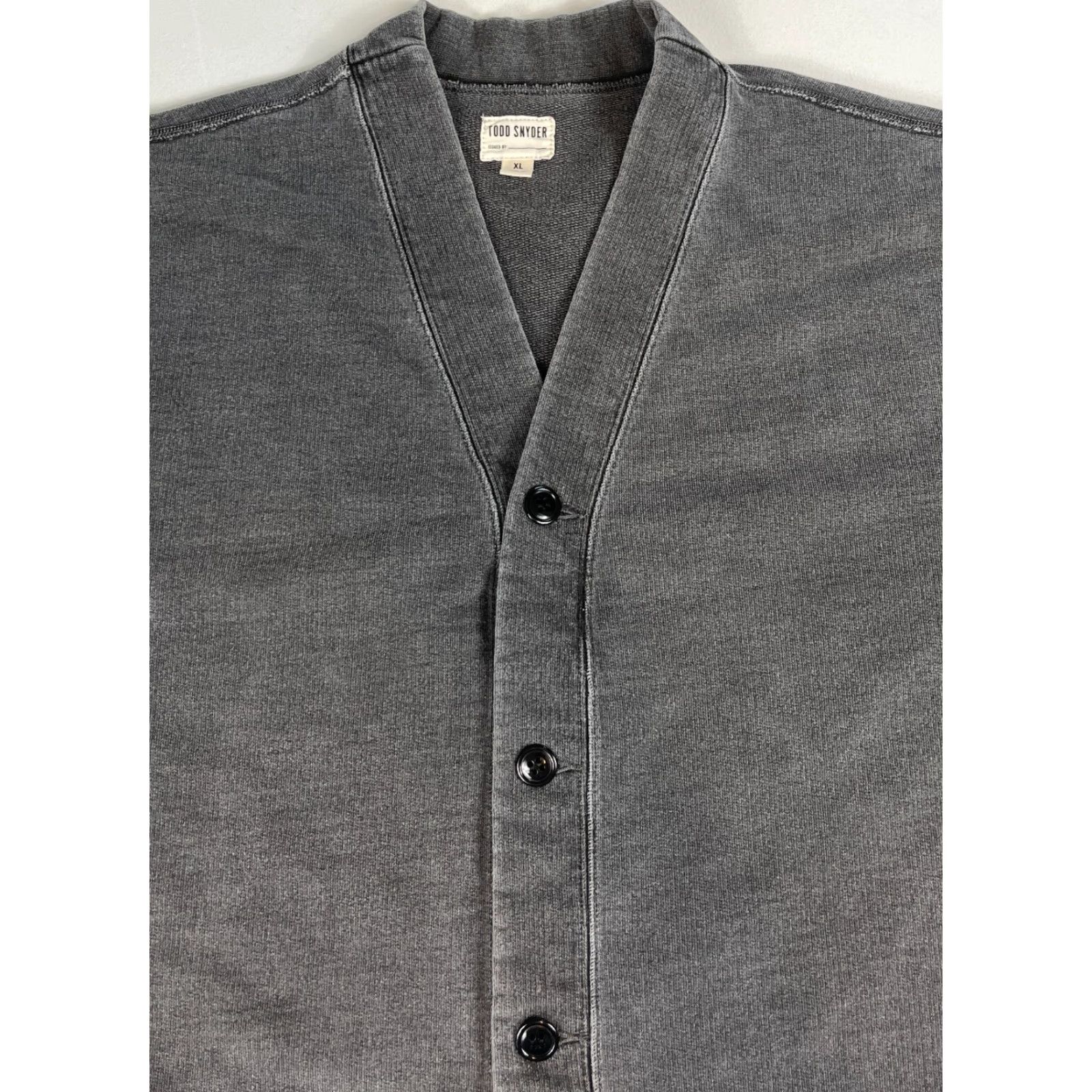 Todd Snyder Todd Snyder Men's Cardigan Sweatshirt Shirt XL Gray 100% Cotton French Terry V-Neck Buttoned Knit Size US XL / EU 56 / 4 - 6 Thumbnail