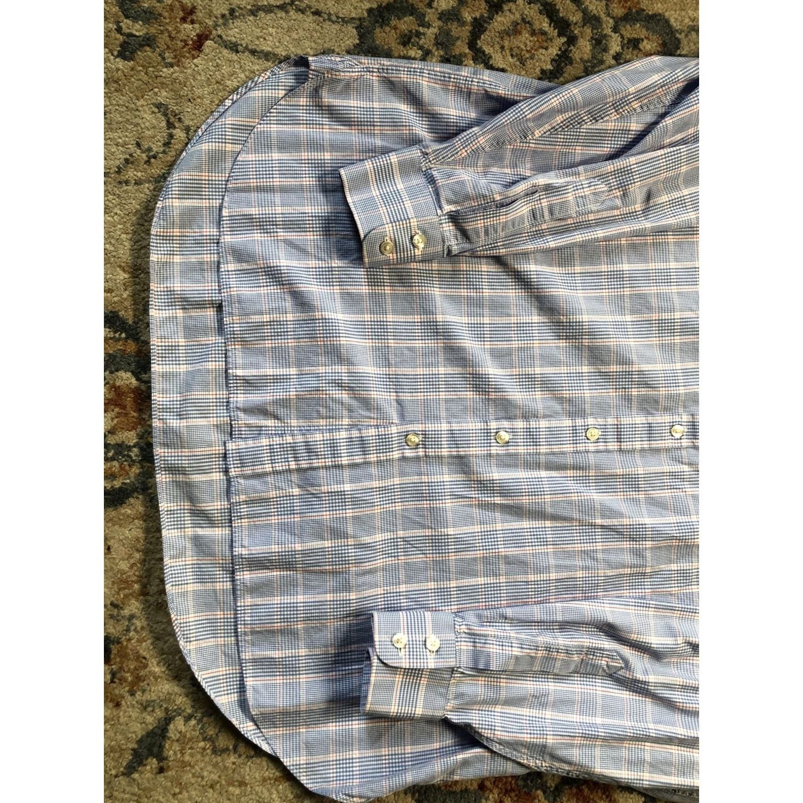 Charles Tyrwhitt Charles Tyrwhitt Dress Shirt Mens 17.5 34/35 Blue Check Classic Fit Cotton Size 48R - 2 Thumbnail
