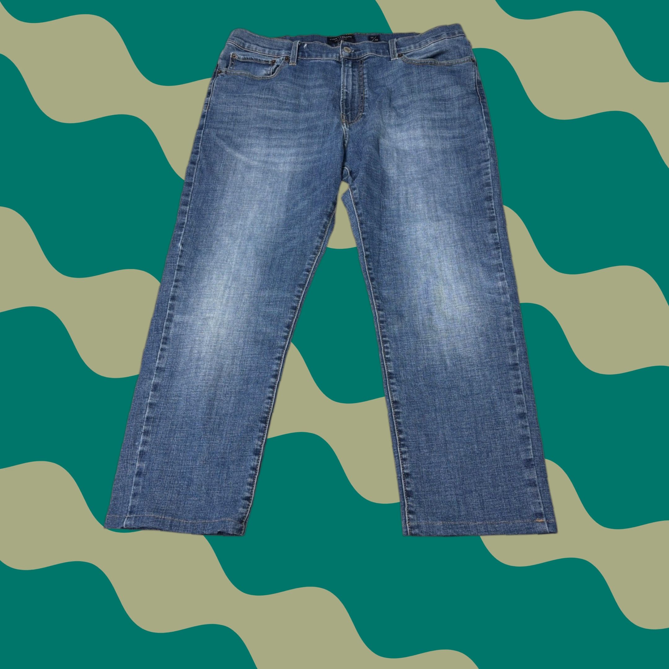 Lucky Brand Lucky Brand 410 Athletic Slim Jeans Mens 38x27 Blue Stretch Denim Medium Wash Straight 5-Pocket Modern Tailored Comfort Leather Patch Mens Size US 38 / EU 54 - 1 Thumbnail