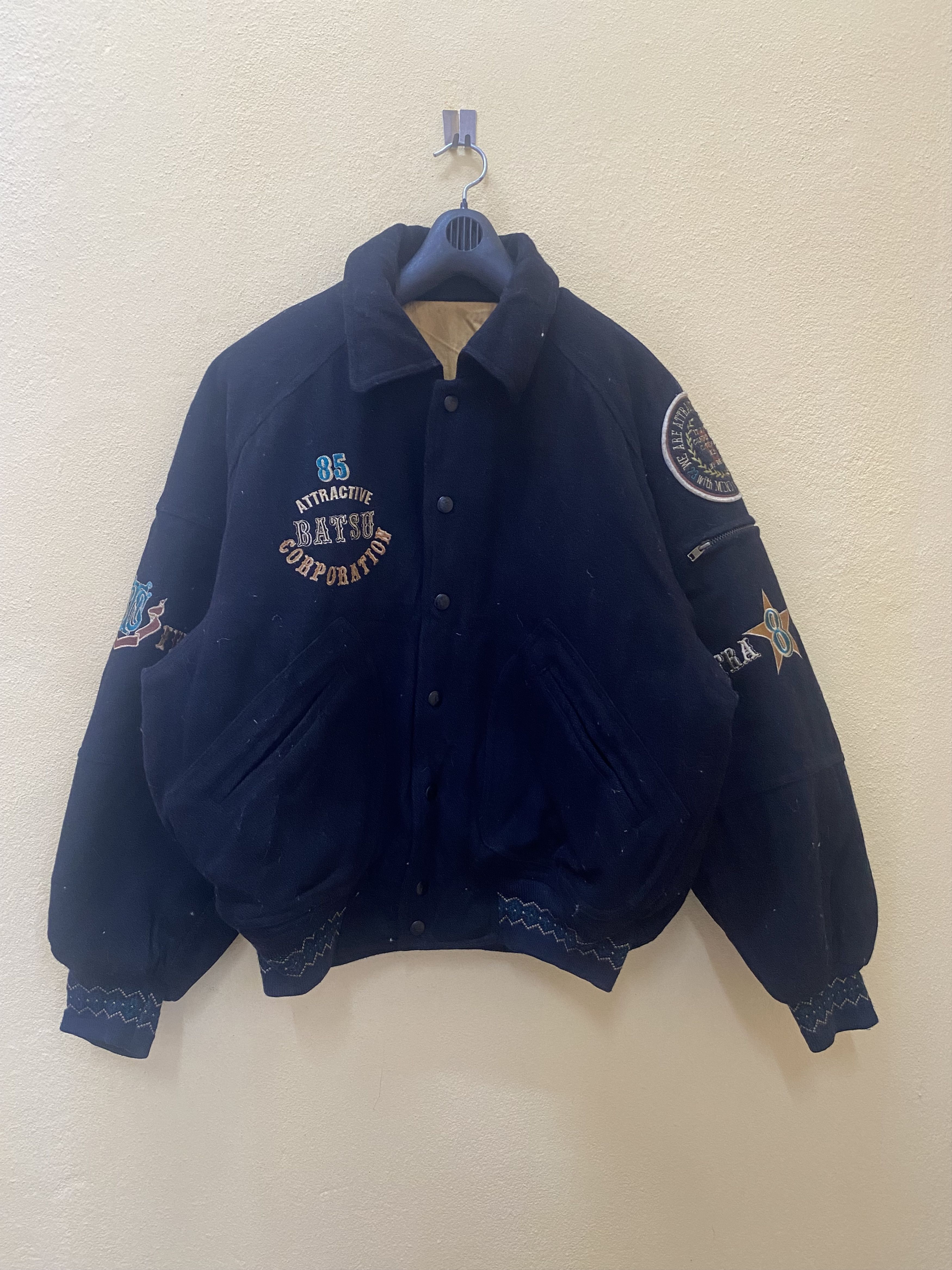 Japanese Brand Batsu Varsity Jacket Size US XL / EU 56 / 4 - 2 Thumbnail