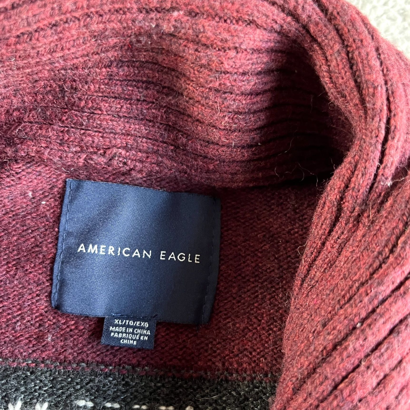 American Eagle Outfitters NEW American Eagle Outfitters Sweater Mens Extra Large Red Wool Aztec Southwestern Shawl Collar Pullover Knit Shirt? Size US XL / EU 56 / 4 - 4 Thumbnail