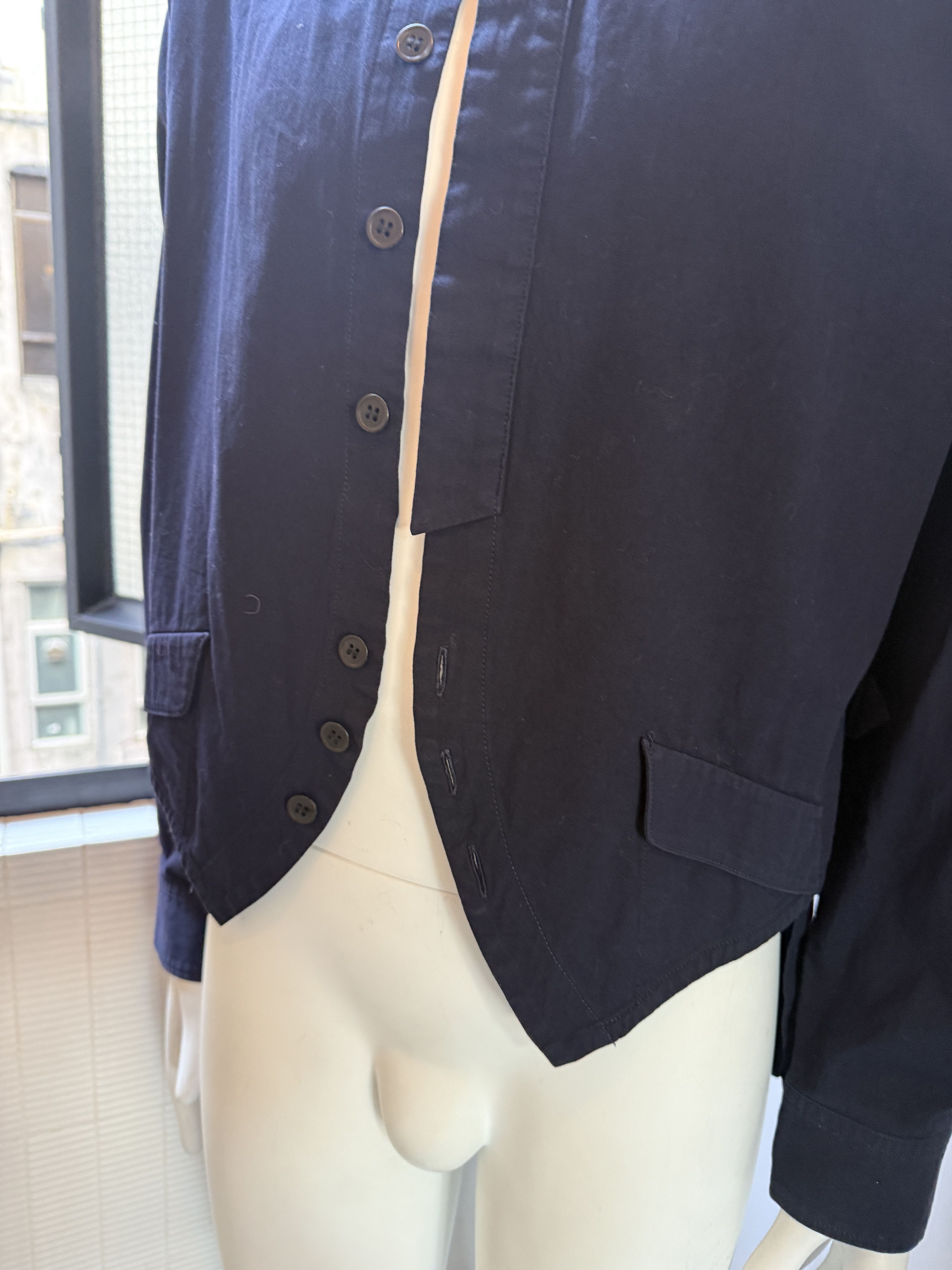 Yohji Yamamoto YOHJI YAMAMOTO HOMME navy hi neck cropped front flap pocketed overshirt JP3 L Size US L / EU 52-54 / 3 - 10 Thumbnail