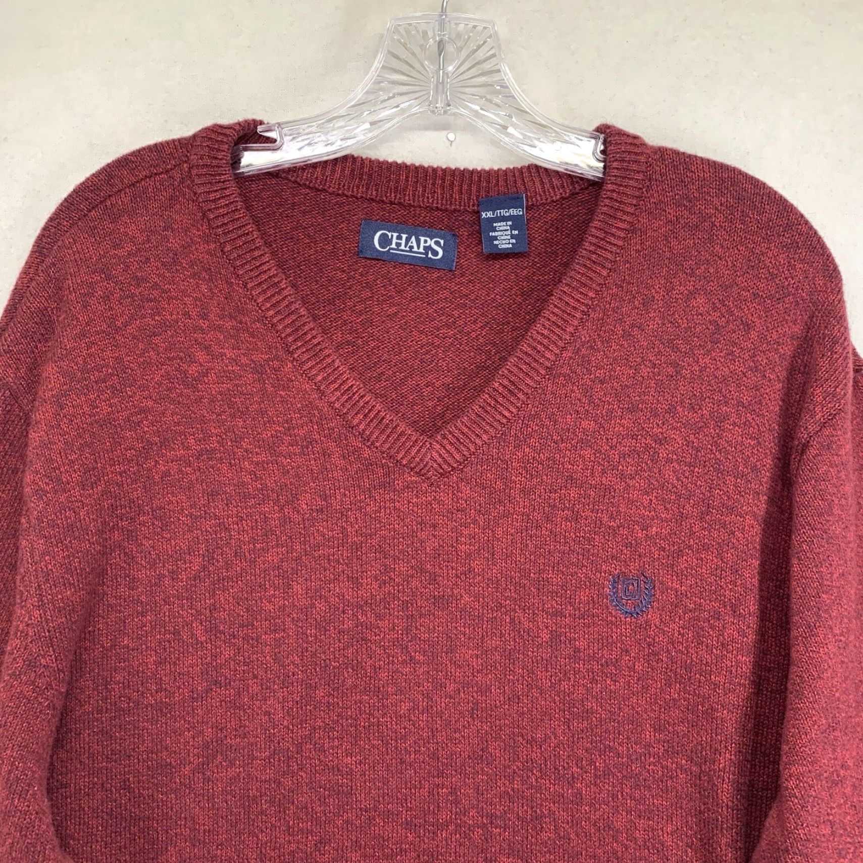Chaps VINTAGE Ralph Lauren Chaps Men's Sweater Pullover Cable Knit 2XL Long Sleeve Crew Neck Red Wool Fall Winter Casual Size US XXL / EU 58 / 5 - 3 Thumbnail