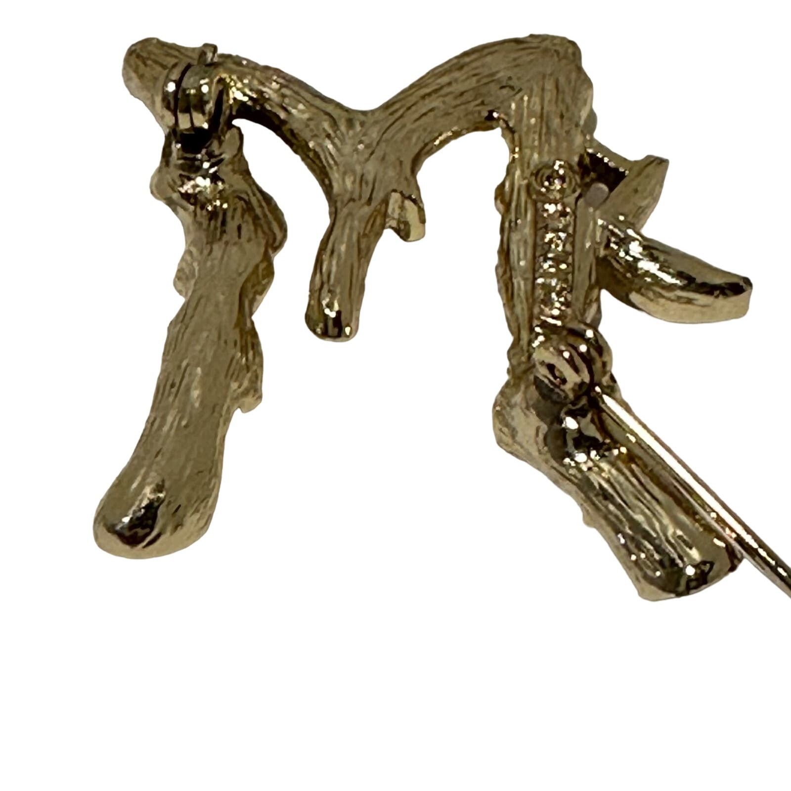 Vintage Sarah Coventry Brooch LETTER M Bamboo Twig Vintage Initial M Size ONE SIZE - 2 Thumbnail