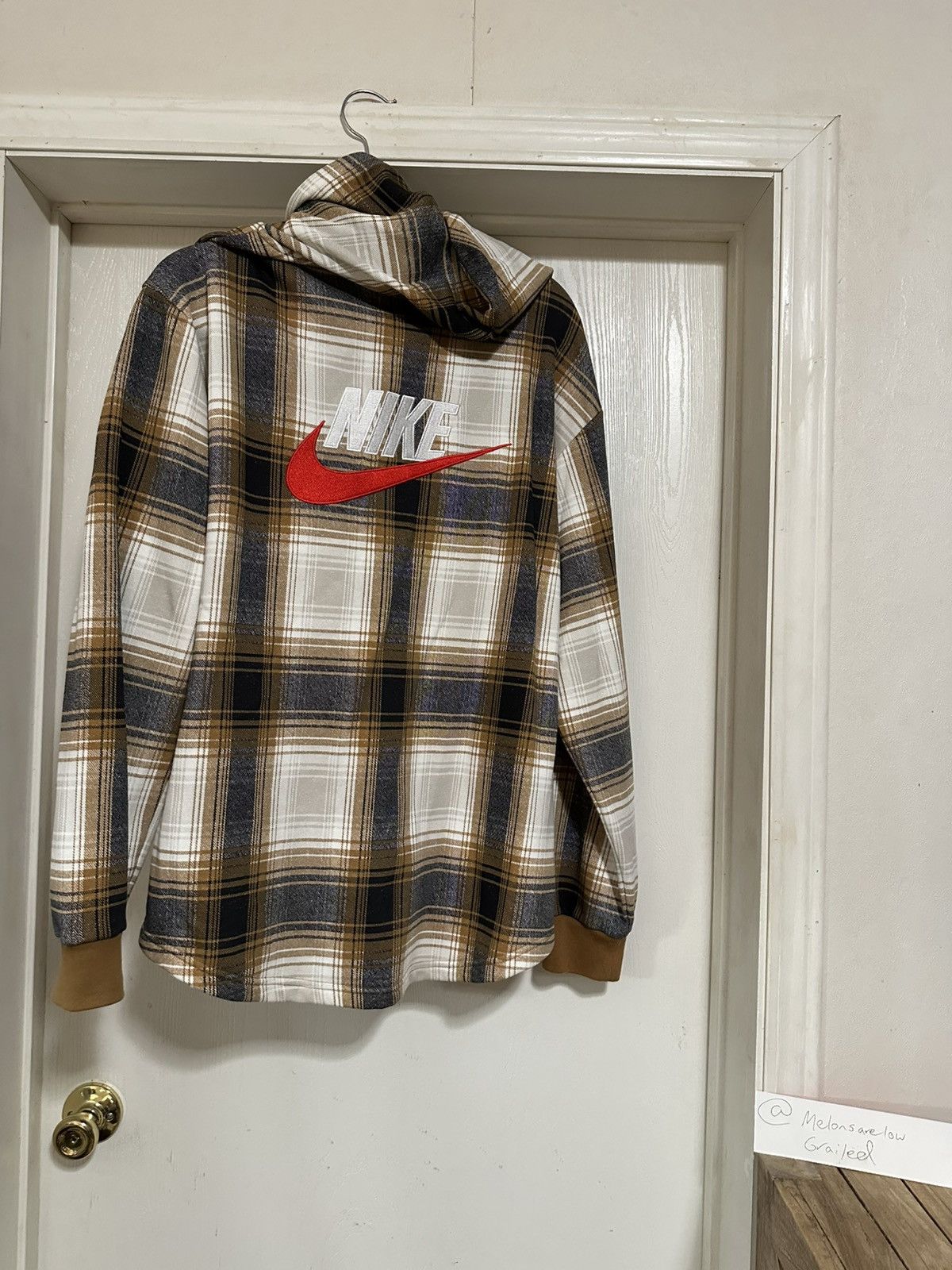 Nike × Supreme Supreme x Nike Plaid Hooded Sweatshirt - Mustard, Medium Size US M / EU 48-50 / 2 - 2 Thumbnail