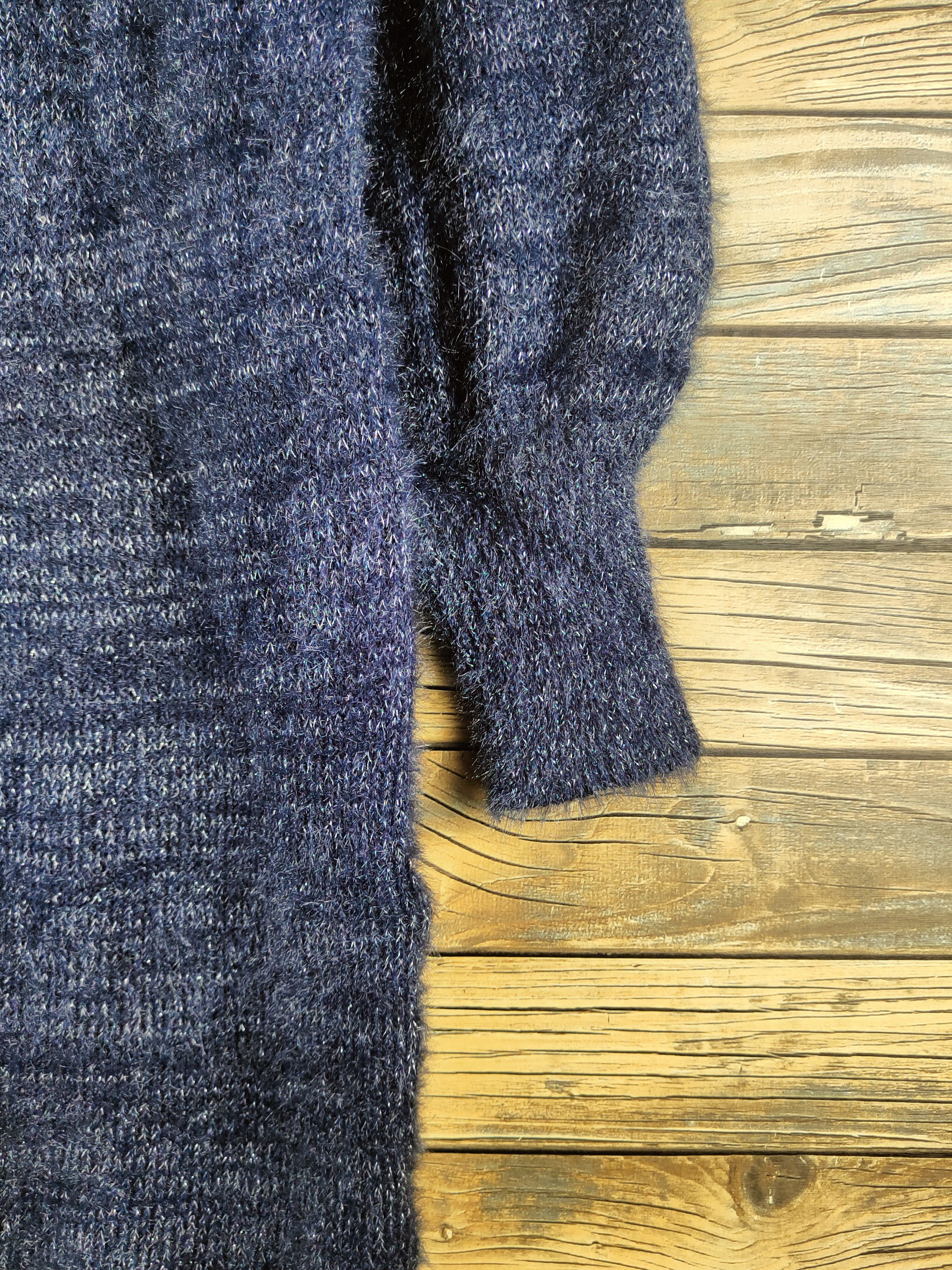 Japanese Brand DL Zootie Navy Fur Mohair Knitwear #46-496 Size M / US 6-8 / IT 42-44 - 6 Thumbnail