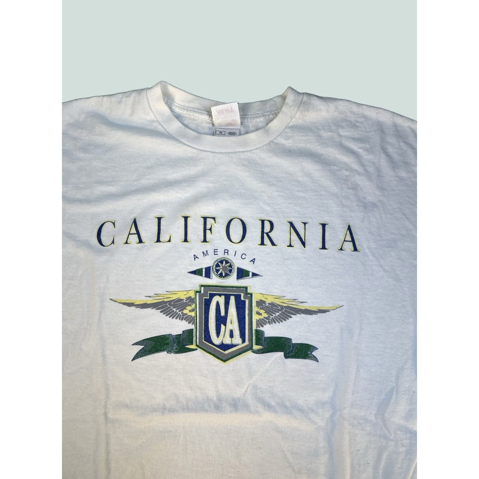 Fruit Of The Loom VINTAGE California Wings Graphic Tee Fruit of the Loom Heavy Cotton XL White Shirt Mens Size US XL / EU 56 / 4 - 1 Thumbnail