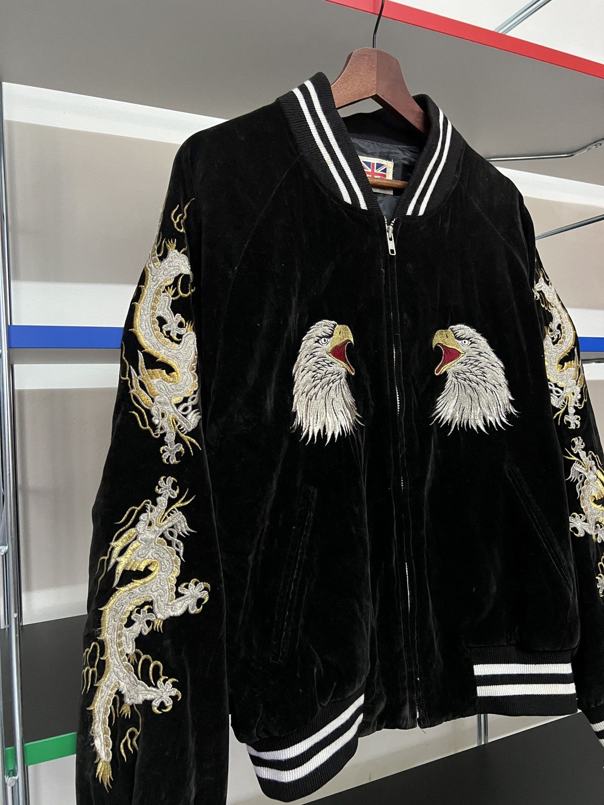 Japanese Brand 80s-90s Japan Yokosuka Eagle Dragon Velvet Sukajan Jacket Size US L / EU 52-54 / 3 - 3 Thumbnail