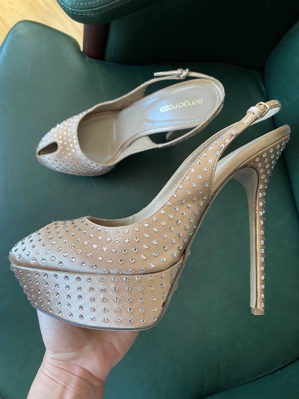 Sergio Rossi Sergio Rossi Vintage Crystal Platform Heels Size US 10 / IT 40 - 1 Thumbnail