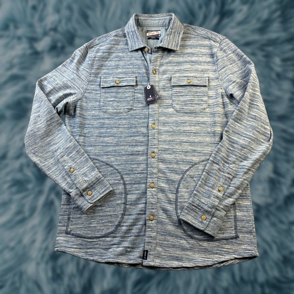 johnnie-O johnnie-O Shirt Mens M Blue Shirt Jacket Indigo Bateman Overshirt Denim Button-Up with Pockets Size US M / EU 48-50 / 2 - 1 Thumbnail