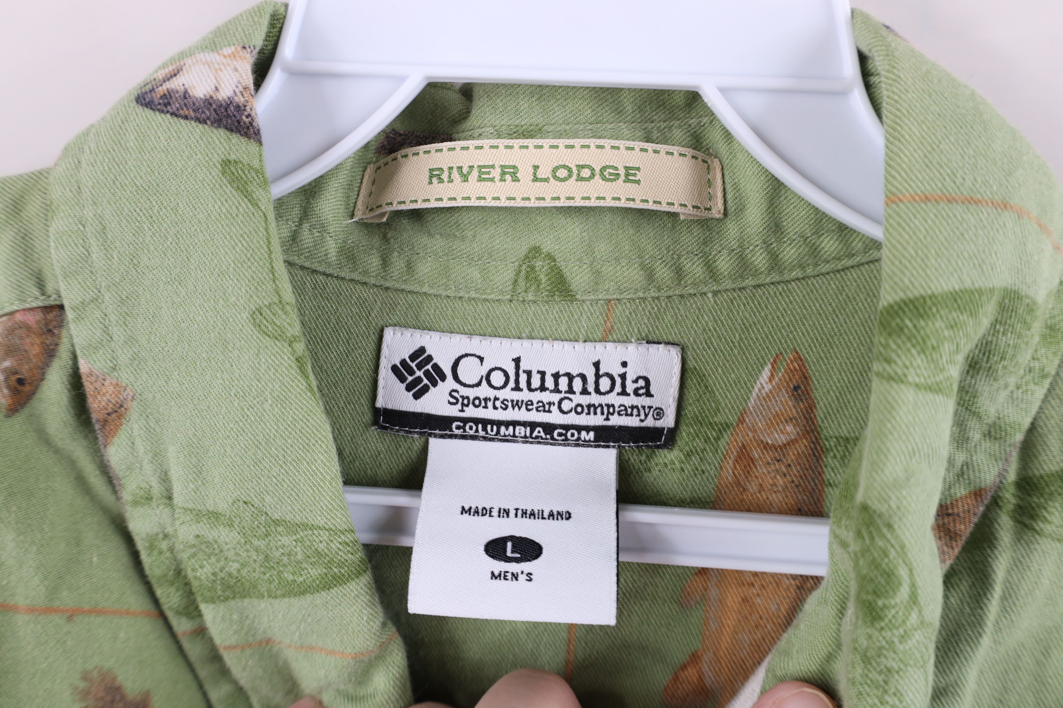 Columbia × Vintage Vintage Columbia Fishing Print Short Sleeve Button Shirt Size US L / EU 52-54 / 3 - 9 Thumbnail