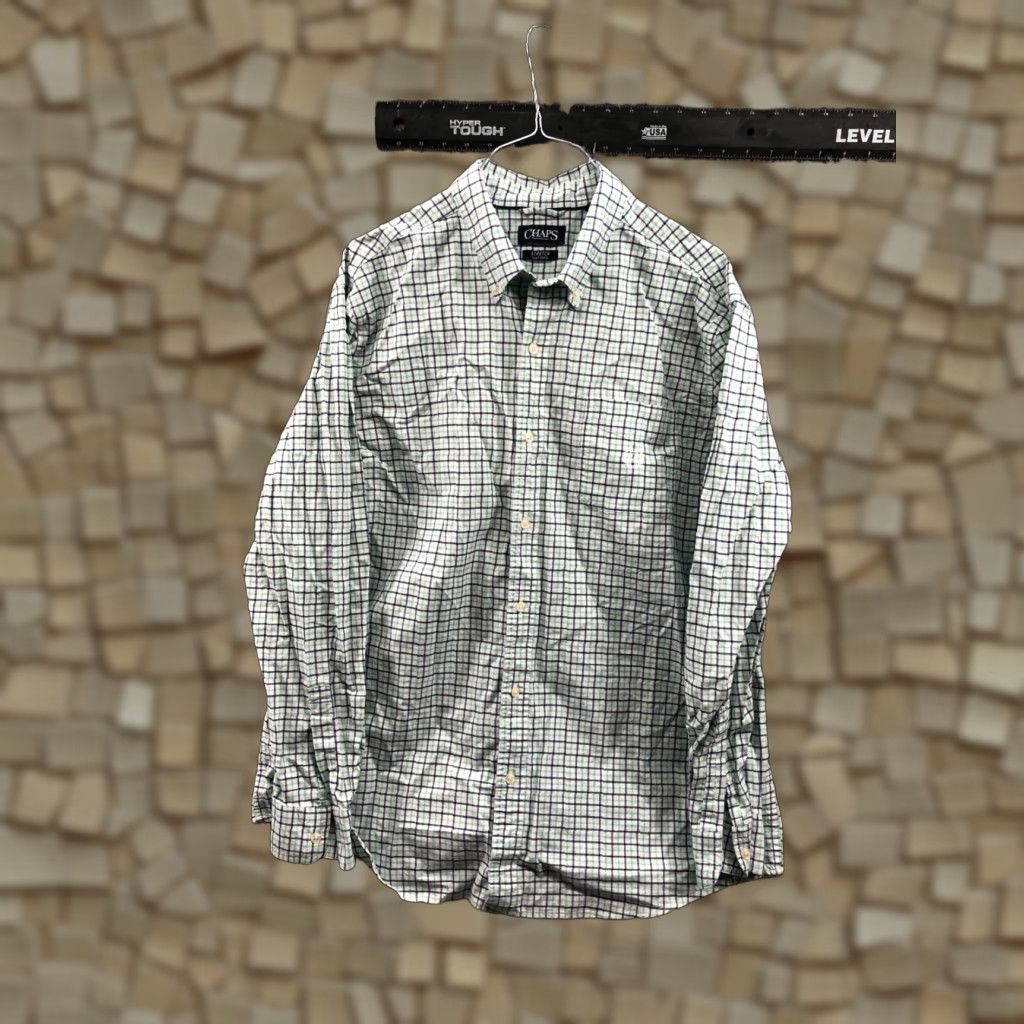 Chaps Chaps Shirt XL Green Plaid Mens Long Sleeve Button Down Collar Size US XL / EU 56 / 4 - 1 Thumbnail