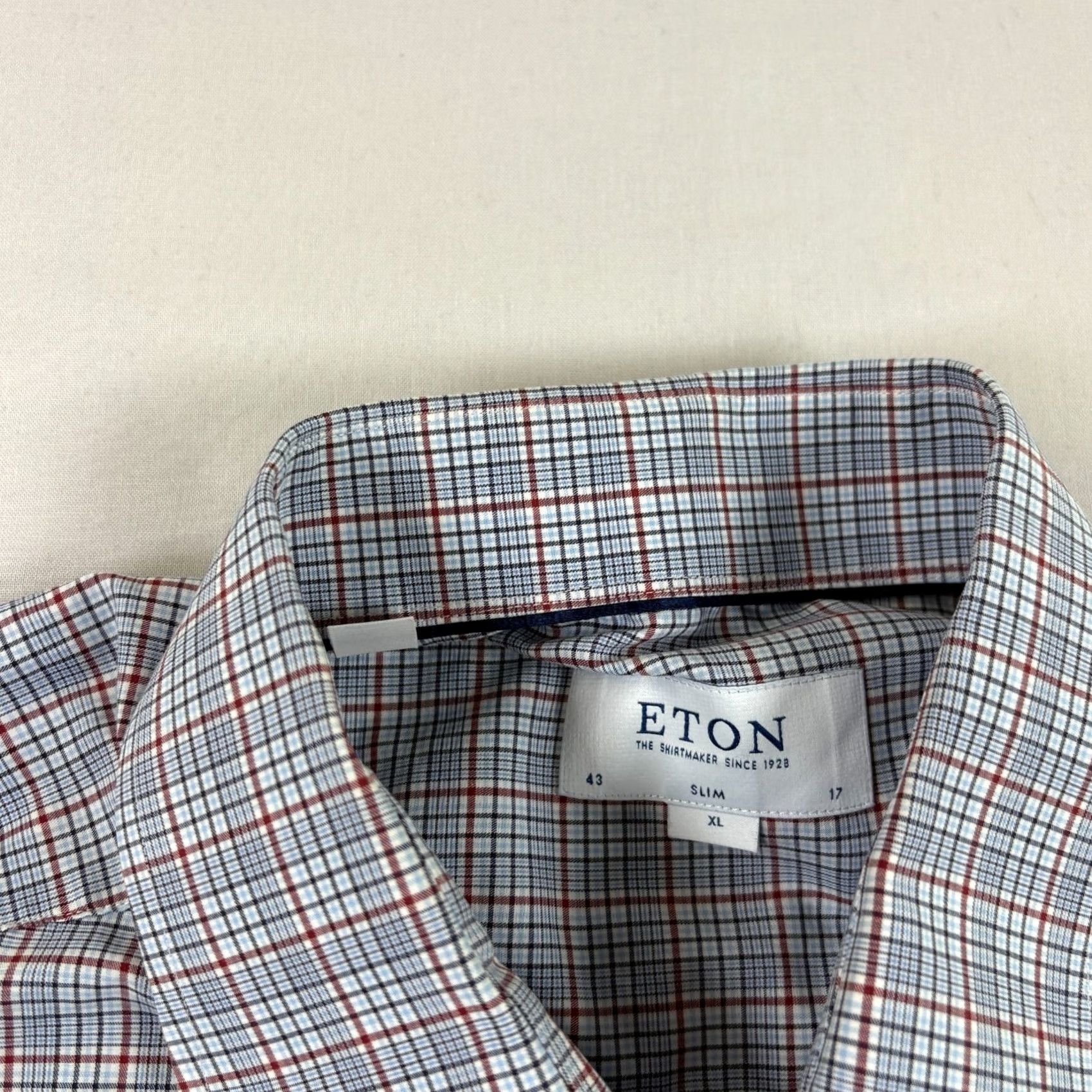 Eton Eton Shirt XL Blue Plaid Button-Up Long Sleeve Slim Fit Casual Mens Size US XL / EU 56 / 4 - 3 Thumbnail