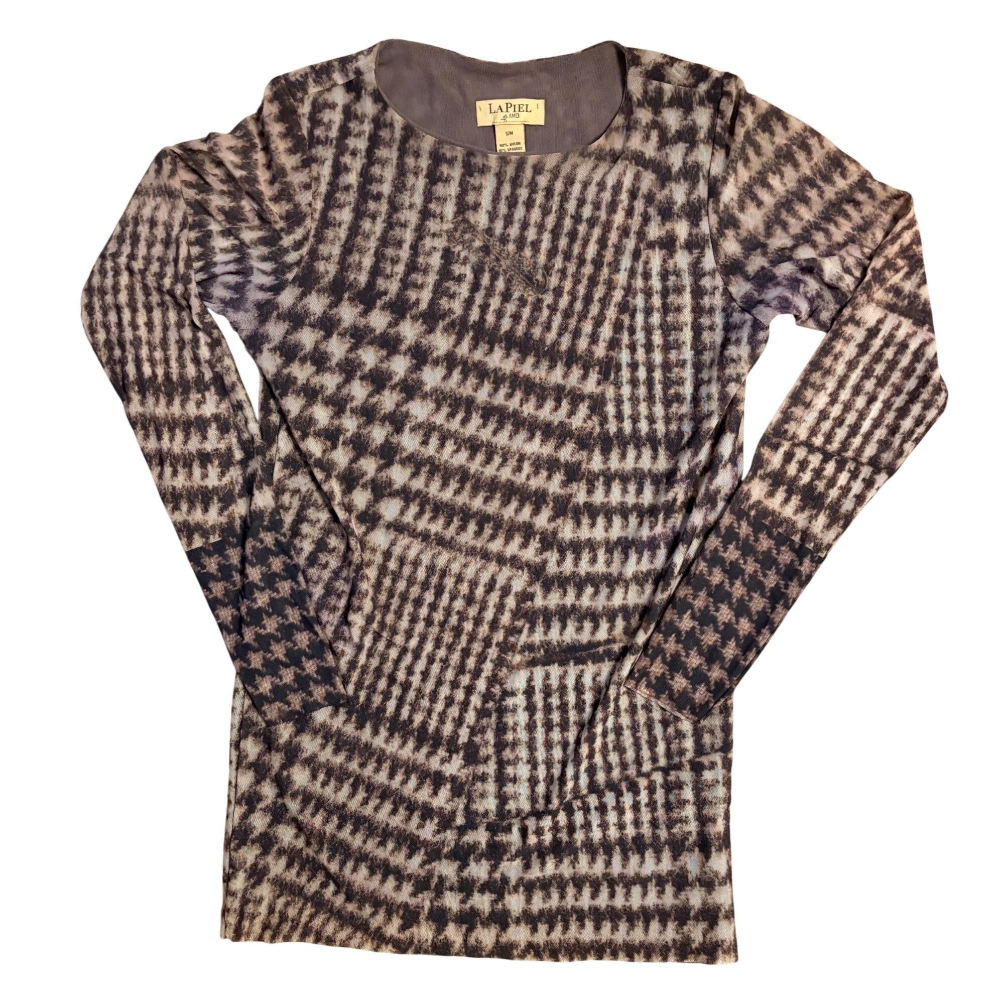 Other LaPiel By AMB Design S/M Florence Stretch Knit Top Houndstoo Size S / US 4 / IT 40 - 1 Thumbnail