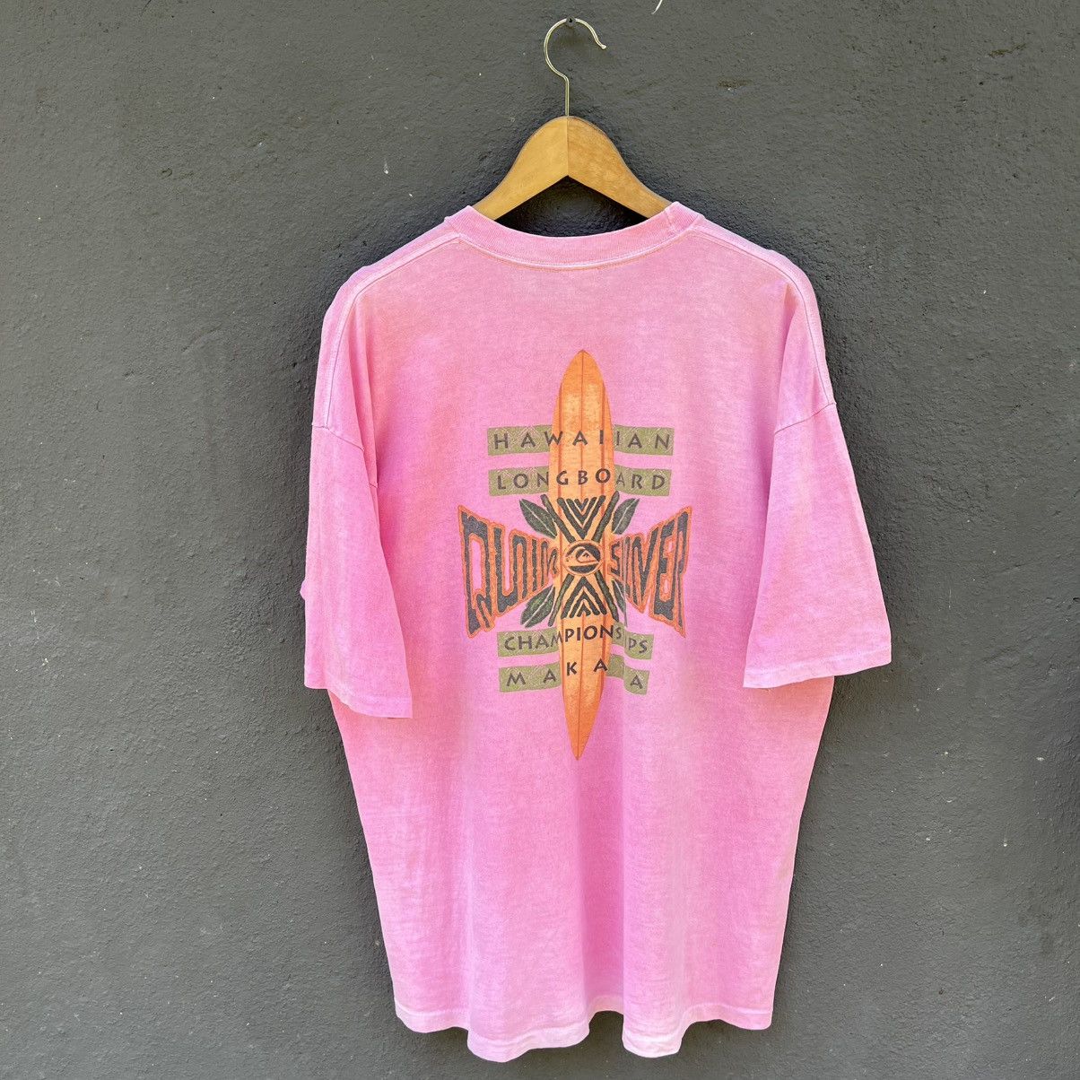 Quiksilver Thrashed Faded Vintage 90s Quiksilver Surfing Brand Tee Size US XL / EU 56 / 4 - 1 Thumbnail