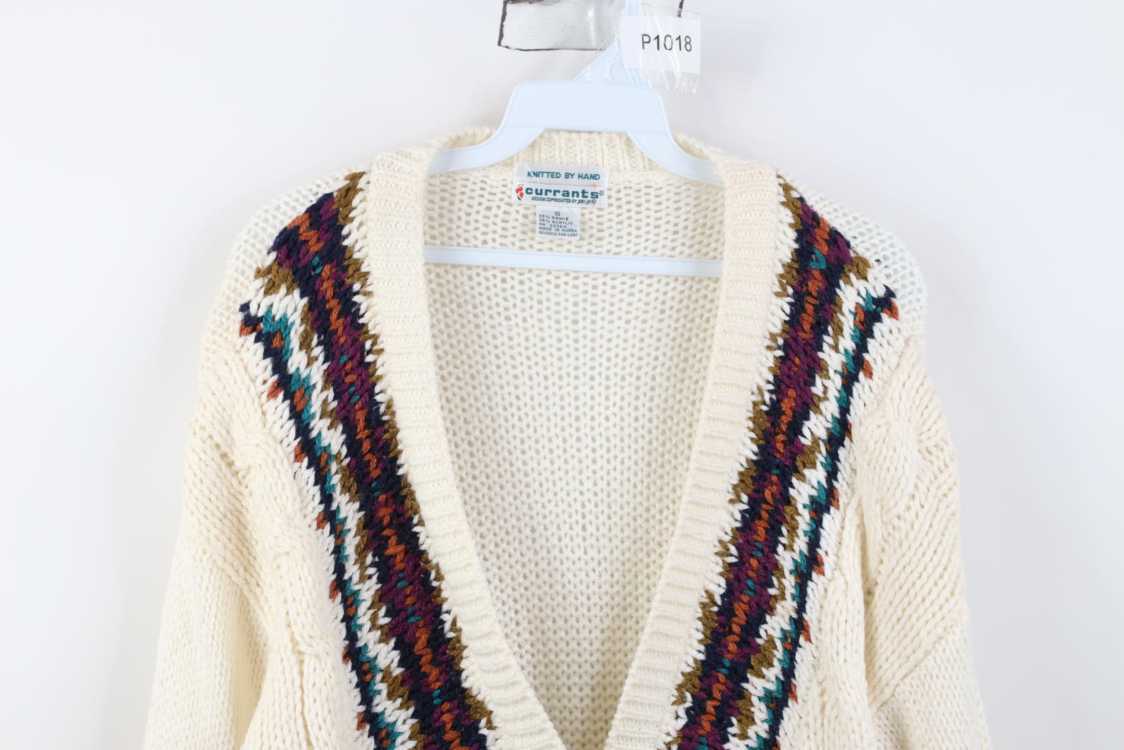 Vintage Vintage 90s Streetwear Fair Isle Cable Knit Cardigan Sweater Size S / US 4 / IT 40 - 2 Thumbnail