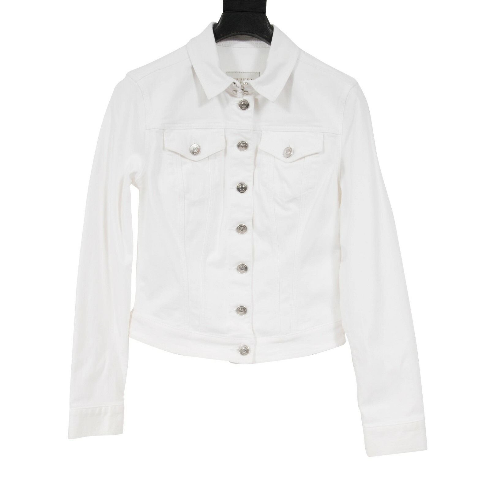 Burberry Burberry Brit Trucker Jean Jacket White Cotton Size S / US 4 / IT 40 - 1 Thumbnail