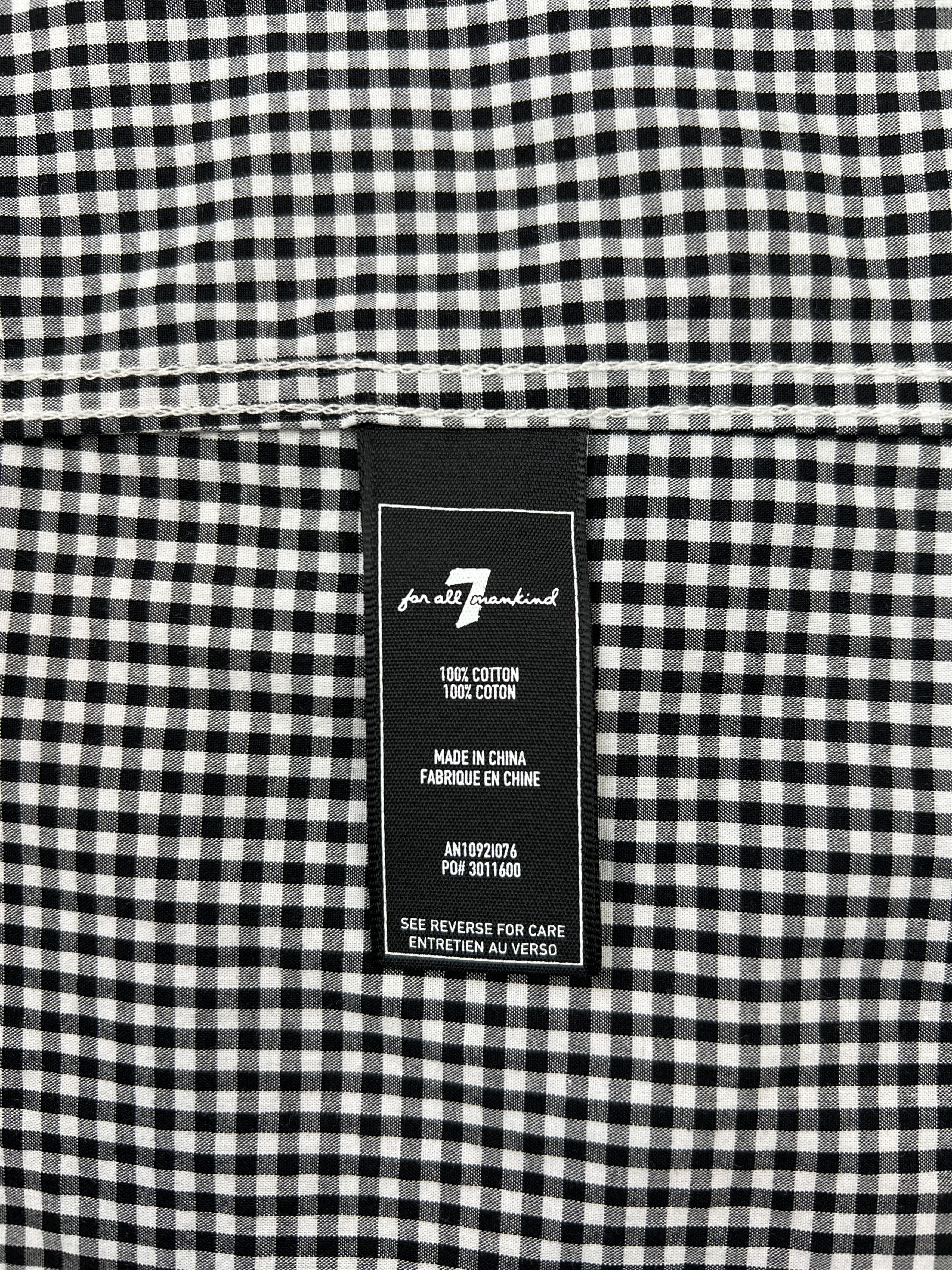 7 For All Mankind 7 For All Mankind Shirt Black White Gingham Check Sz S Size US S / EU 44-46 / 1 - 13 Thumbnail
