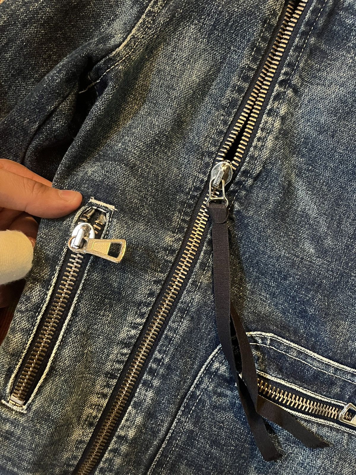 Maison Margiela Denim biker jacket cropped Size XS / US 0-2 / IT 36-38 - 3 Thumbnail
