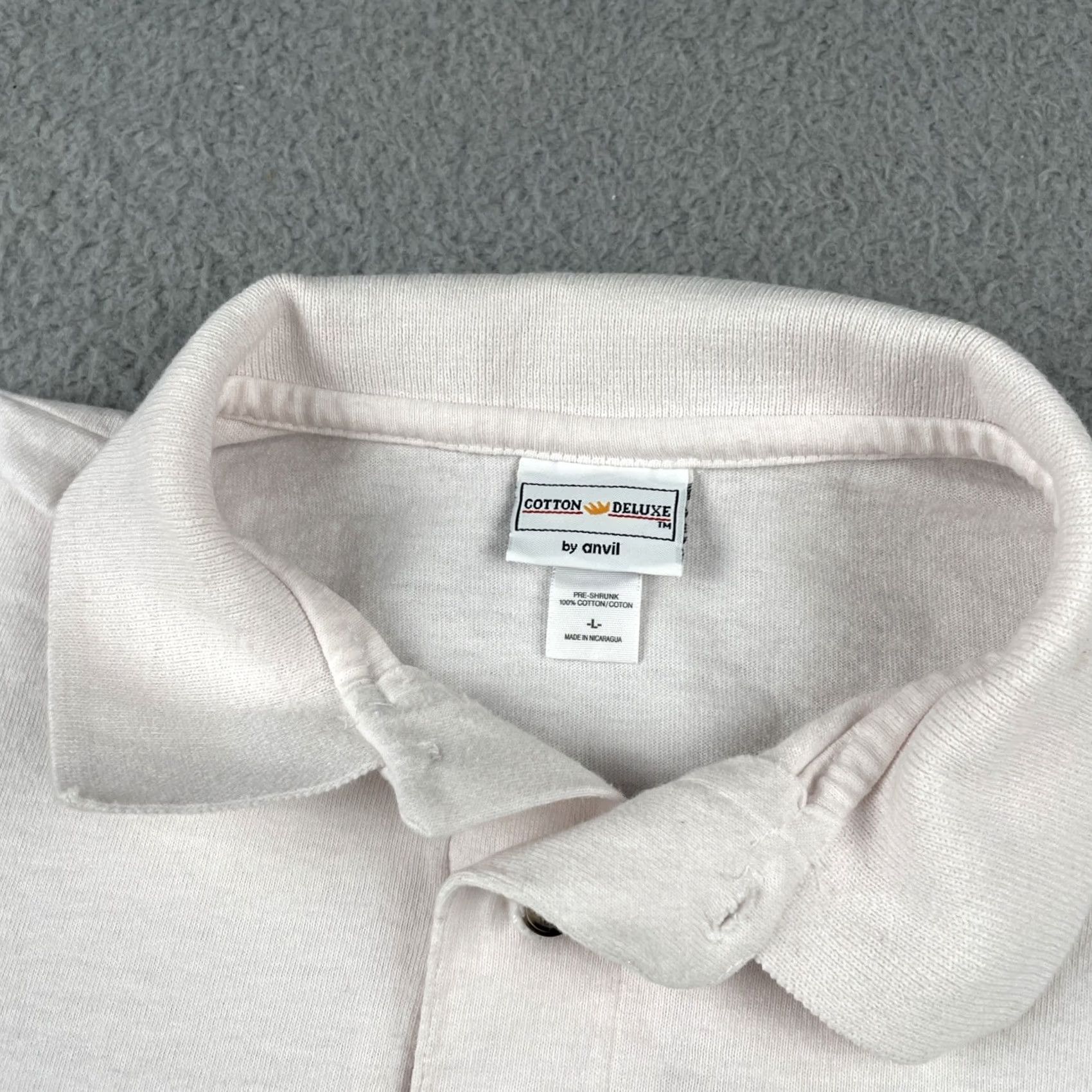 Anvil VINTAGE Anvil Polo Shirt White Cotton Crest Mens Large L Size US L / EU 52-54 / 3 - 4 Thumbnail